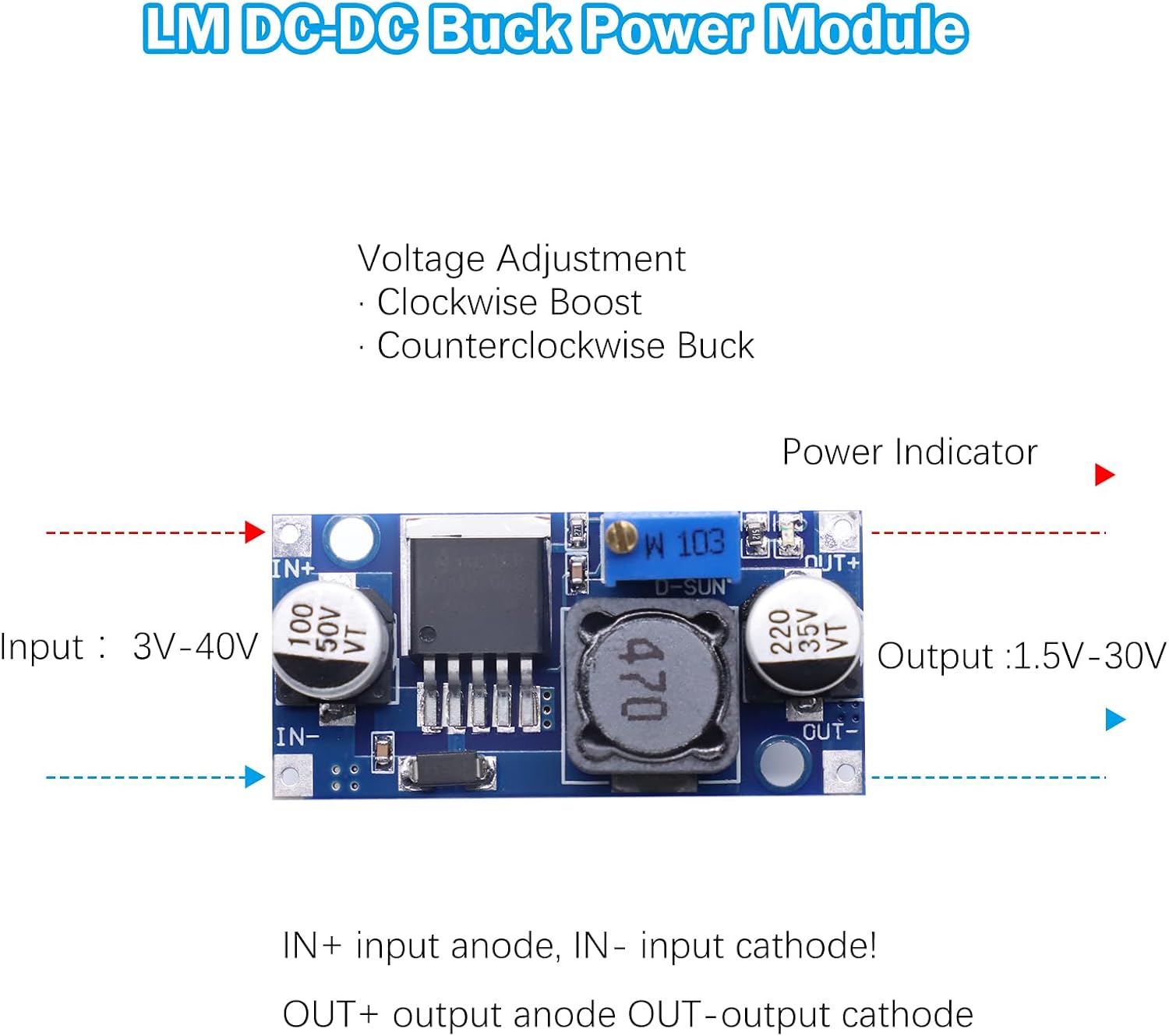 RUIZHI Step Down Buck Converter DC DC Converter 3A 3.2-40V a 1.25-35V ...