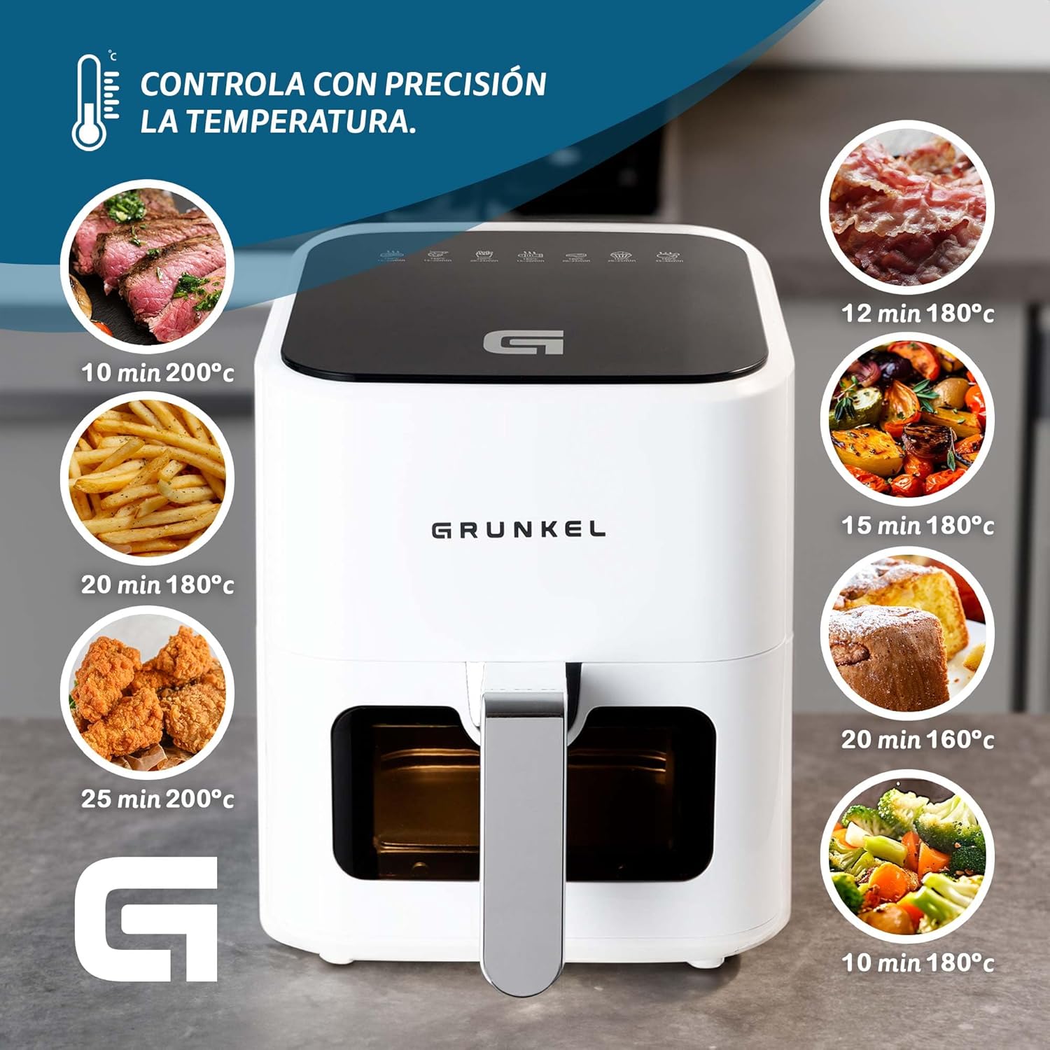 Grunkel Friggitrice ad Aria 4 Litri, 7 Programmi - immagine 4