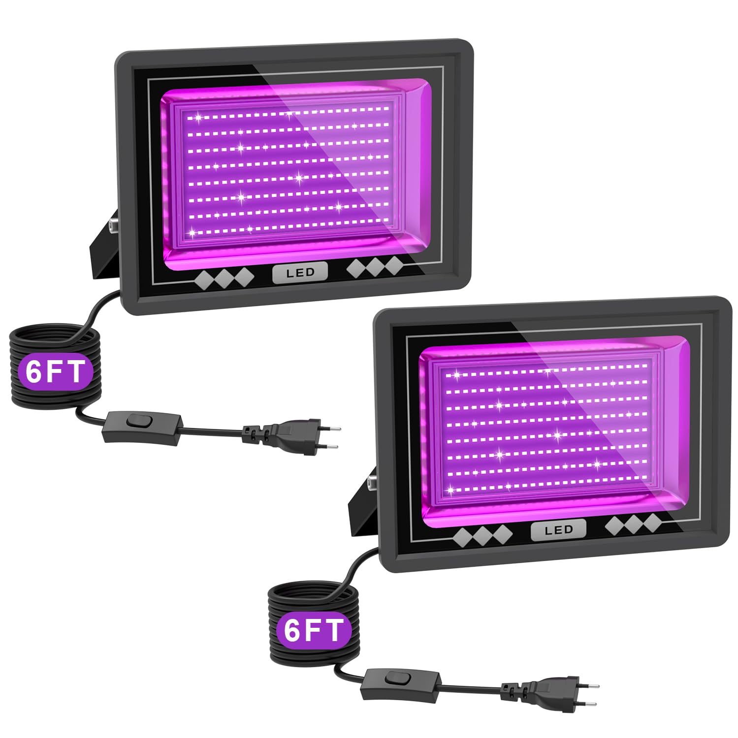 Faretto UV LED 100W, Set da 2 Pezzi