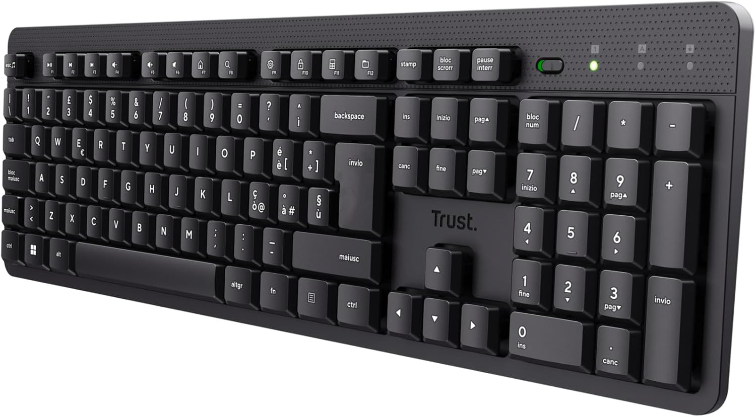 Trust Ody II - Tastiera Wireless Silenziosa QWERTY, Nero - immagine 1