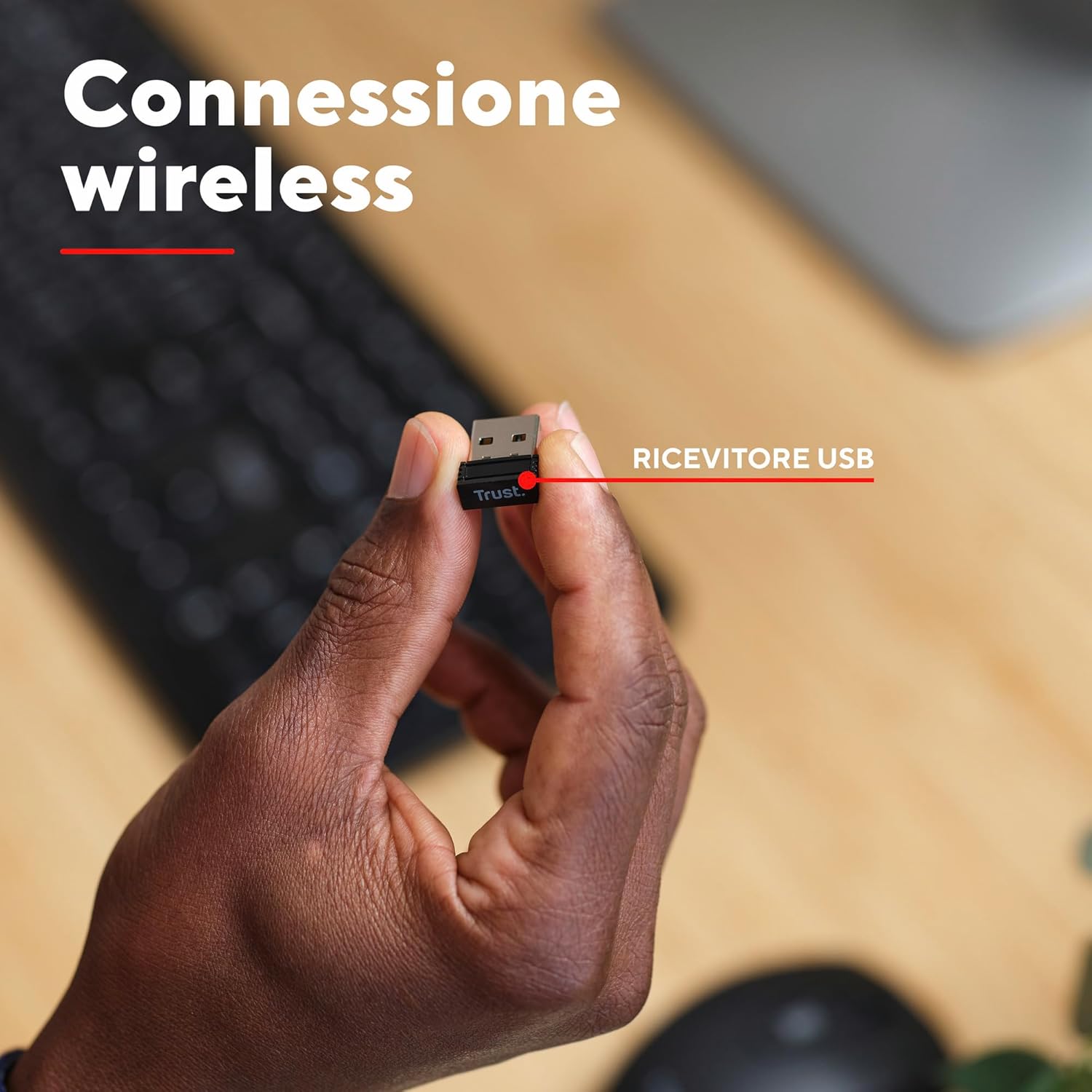 Trust Ody II - Tastiera Wireless Silenziosa QWERTY, Nero - immagine 4