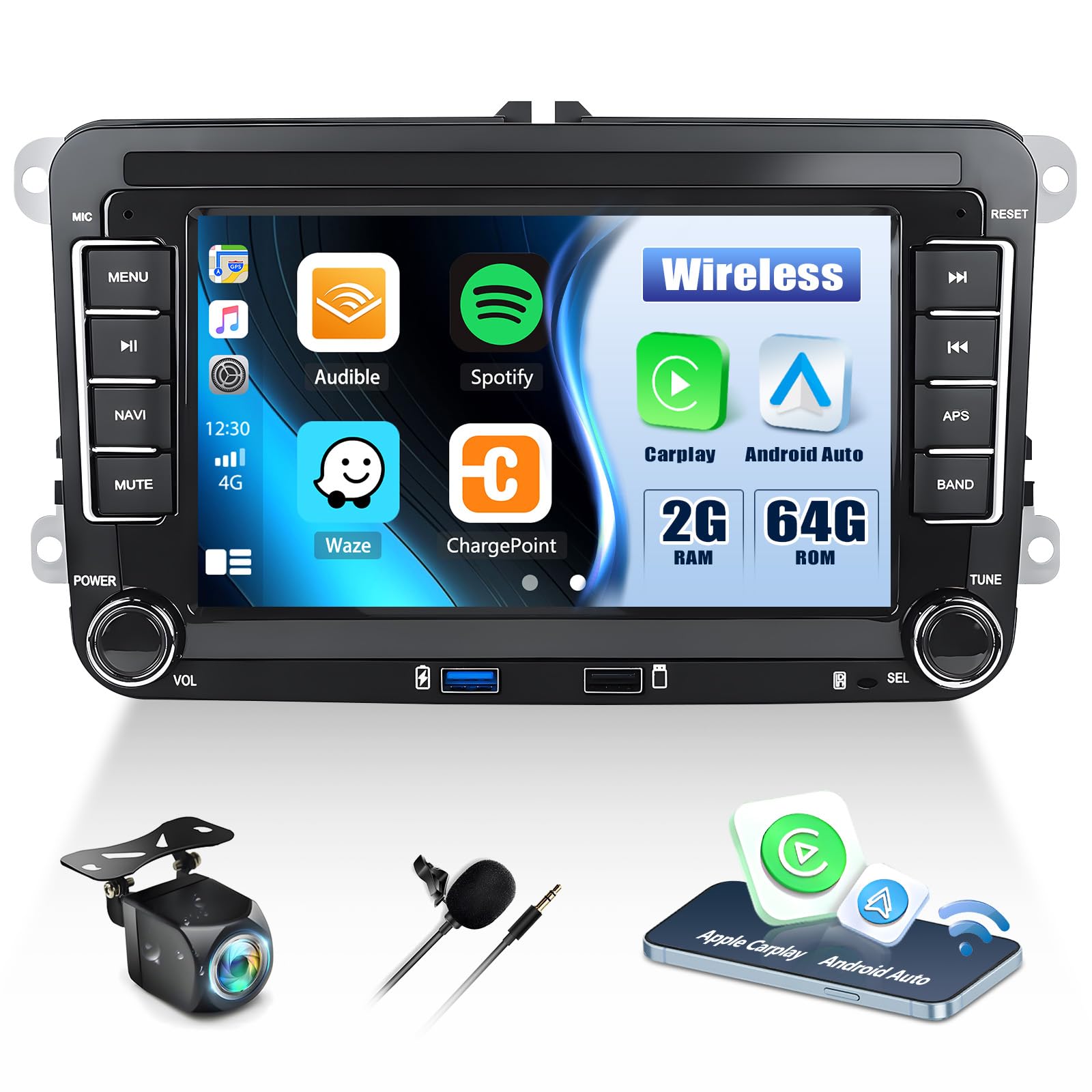 Autoradio Android 13 2 Din 7" per VW Golf 5 6 Polo