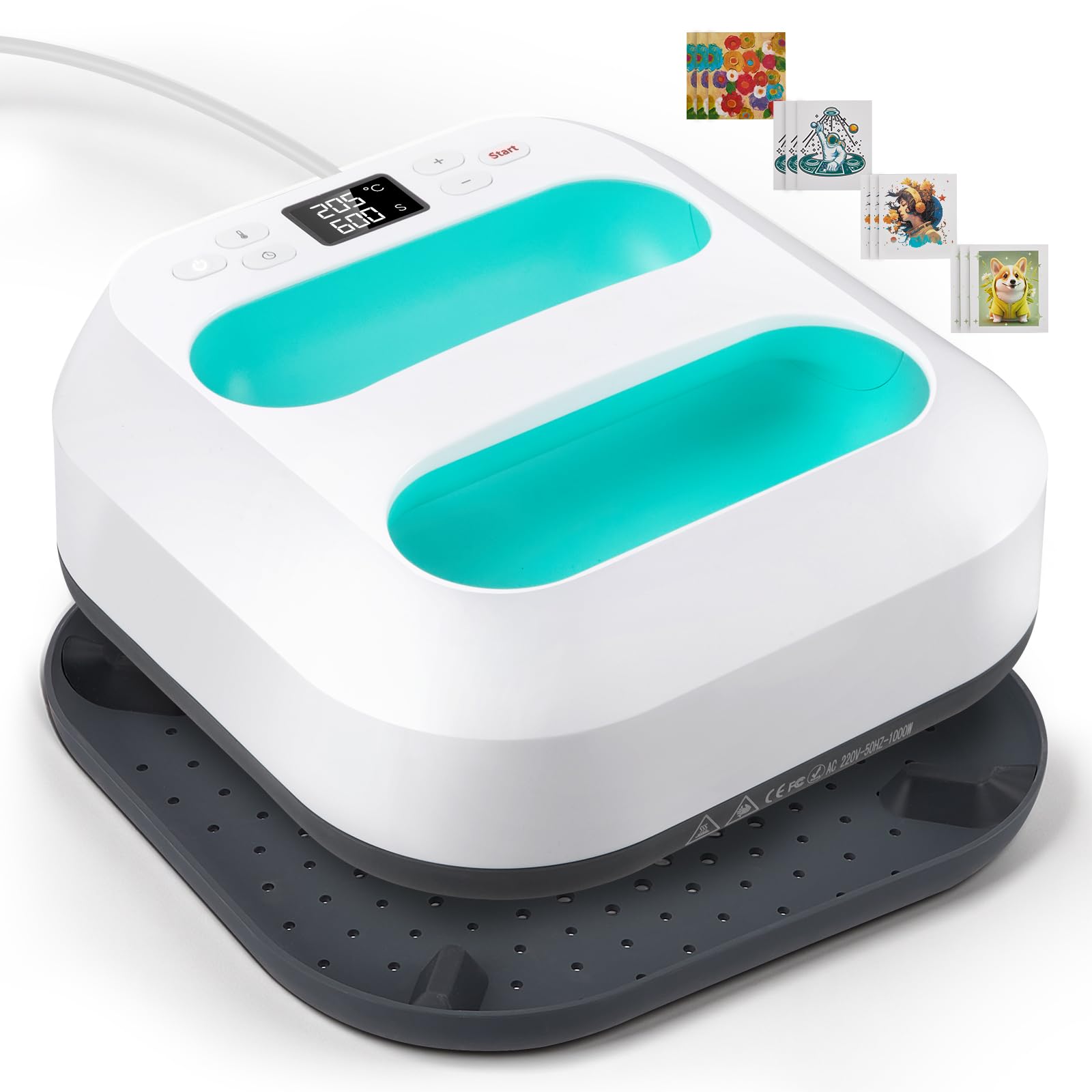 Pressa a Caldo Portatile per Tessuti 22.5x22.5CM