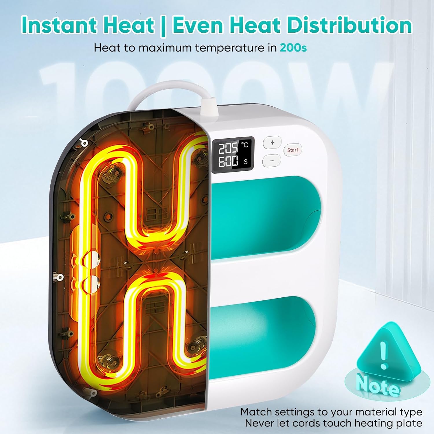 Pressa a Caldo Portatile per Tessuti 22.5x22.5CM - immagine 4