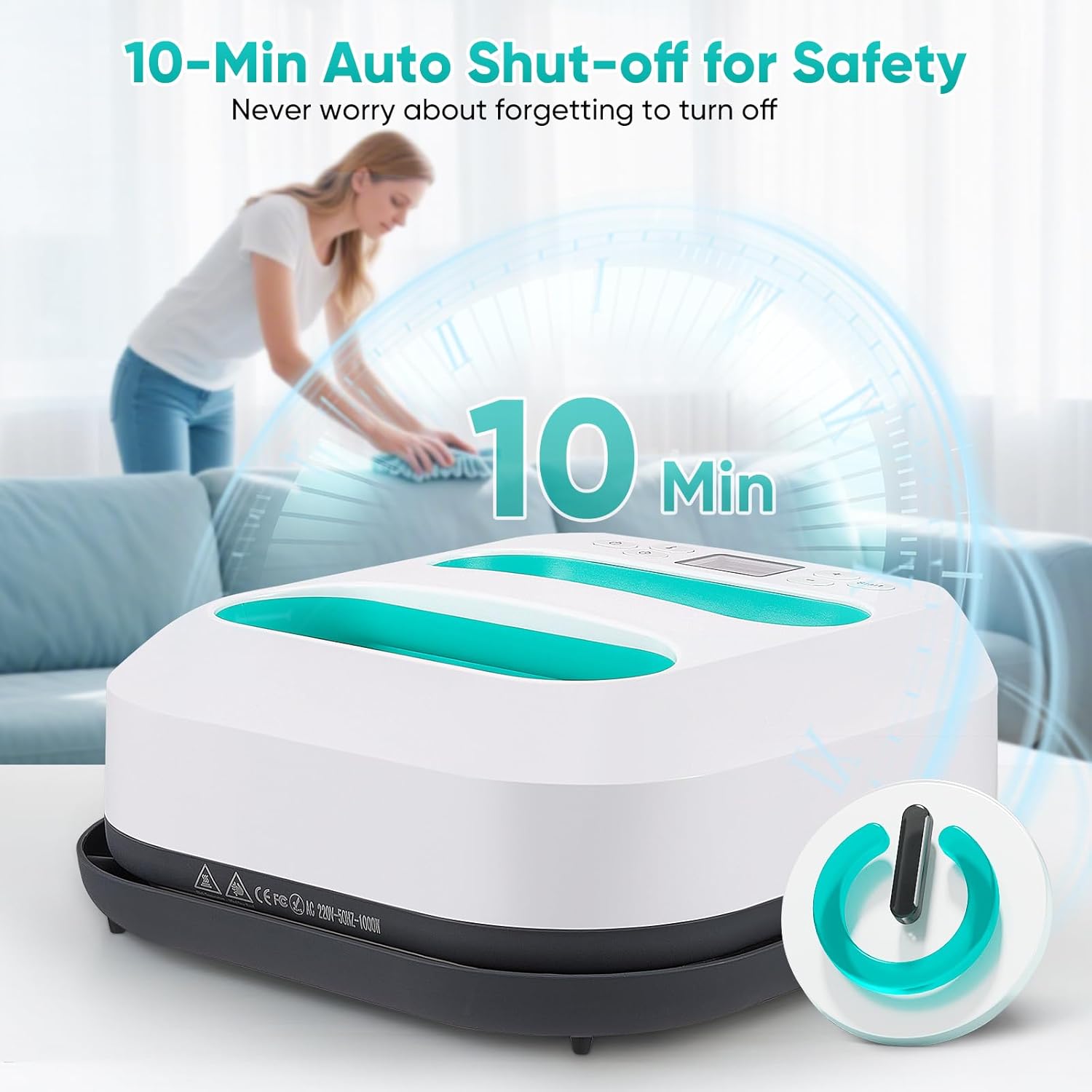 Pressa a Caldo Portatile per Tessuti 22.5x22.5CM - immagine 6