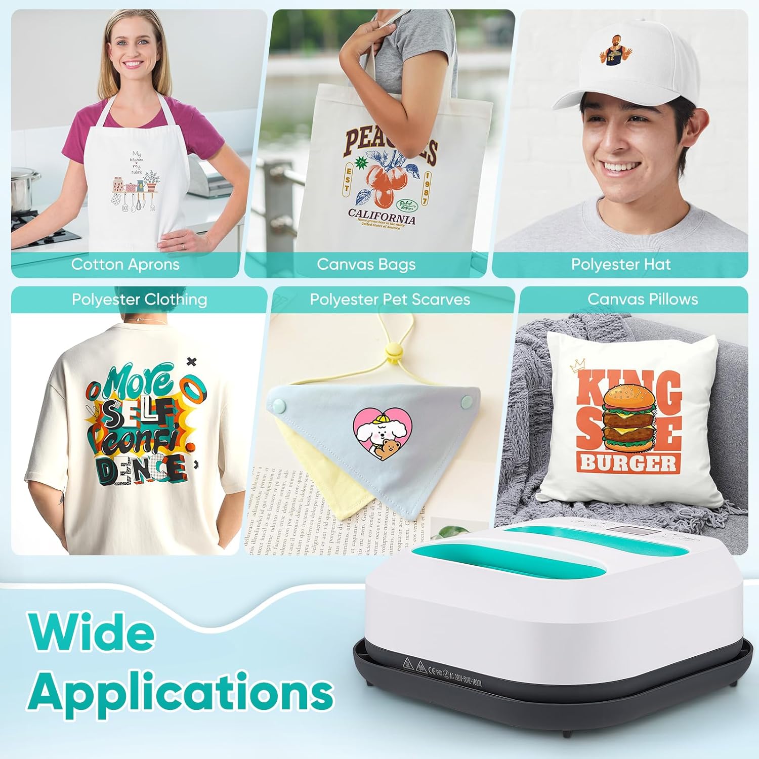 Pressa a Caldo Portatile per Tessuti 22.5x22.5CM - immagine 8