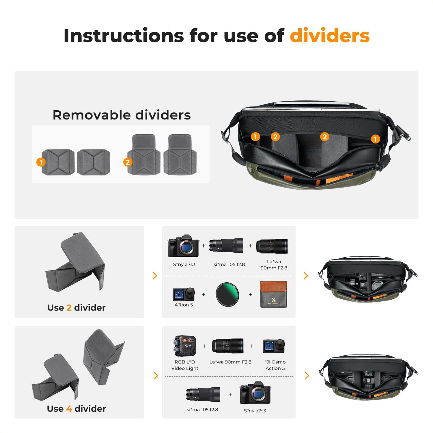 K&F CONCEPT Borsa per Fotocamera a Spalla Singola - immagine 3