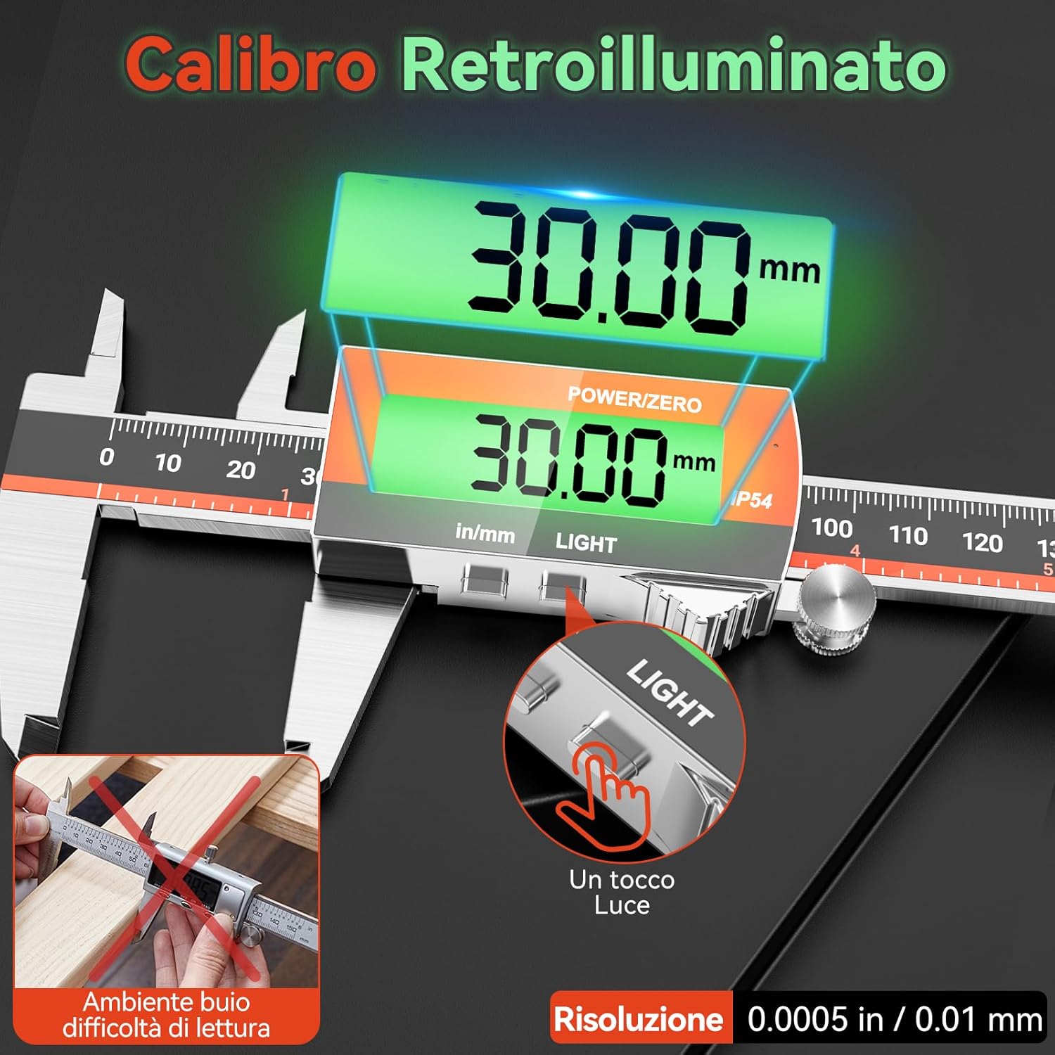Preciva Calibro Digitale in Acciaio Inox - immagine 2