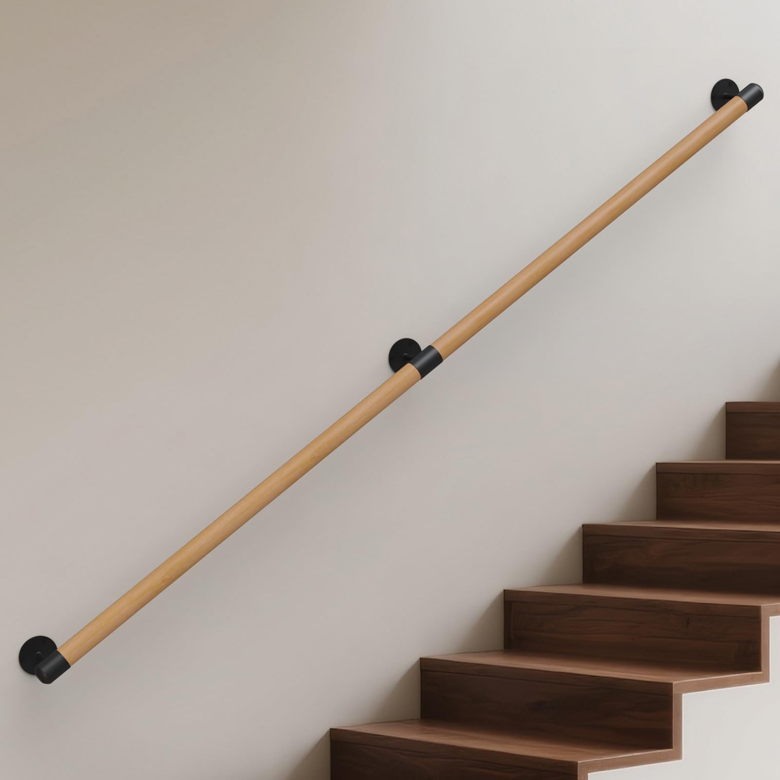 Corrimano in Legno di Faggio per Scale Interne (30-600 cm)