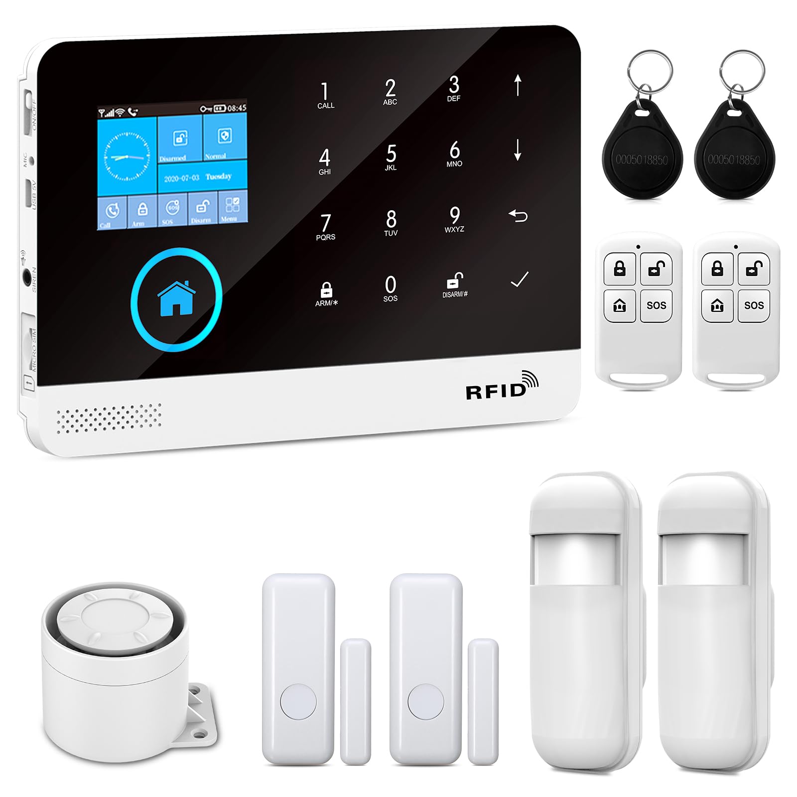 Xny Kit Allarme Casa Senza Fili 4G WiFi 10 pezzi