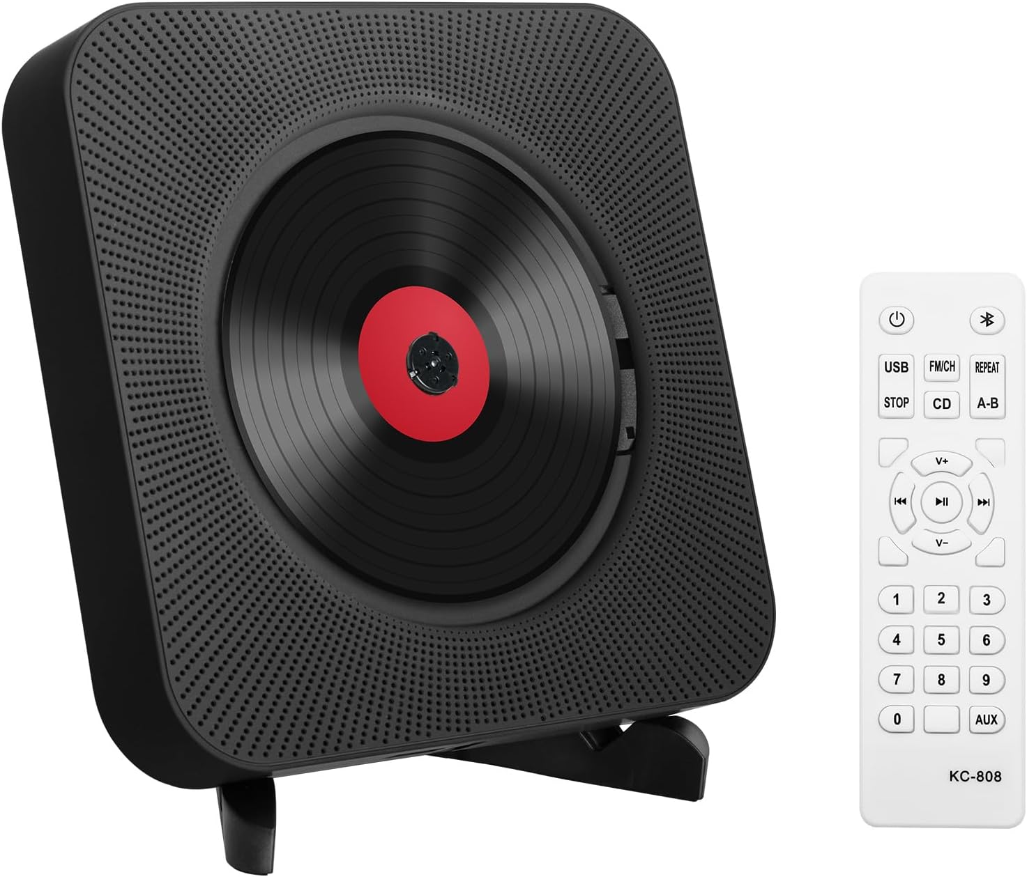 Lettore CD Portatile da Tavolo con Bluetooth, Nero - immagine 1