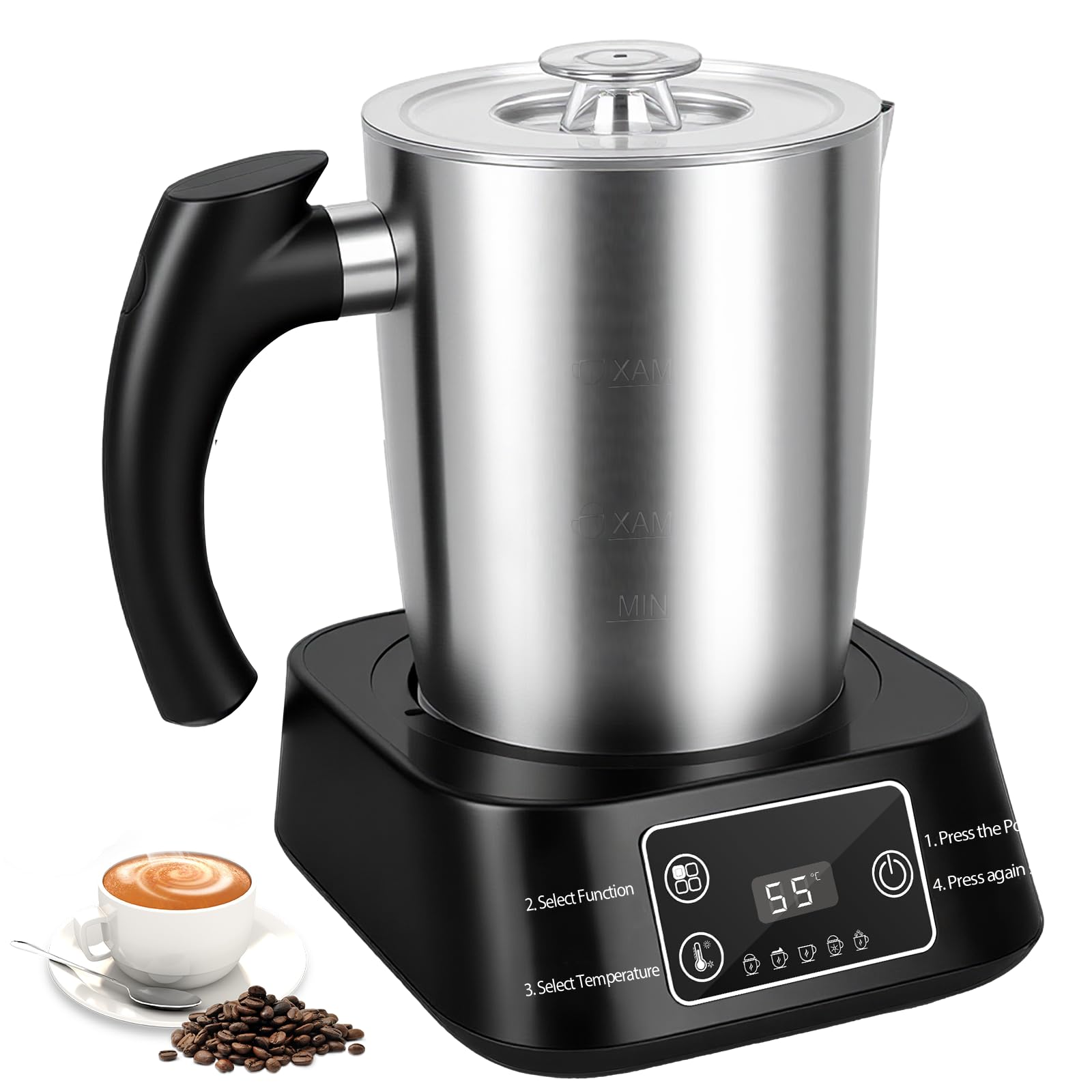 Montalatte Elettrico 5 in 1 con Contenitore 500ml