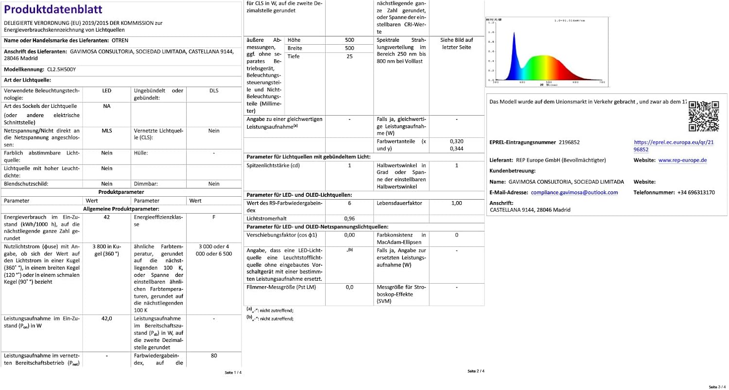 Otren Plafoniera Led Soffitto 50CM 42W - immagine 8
