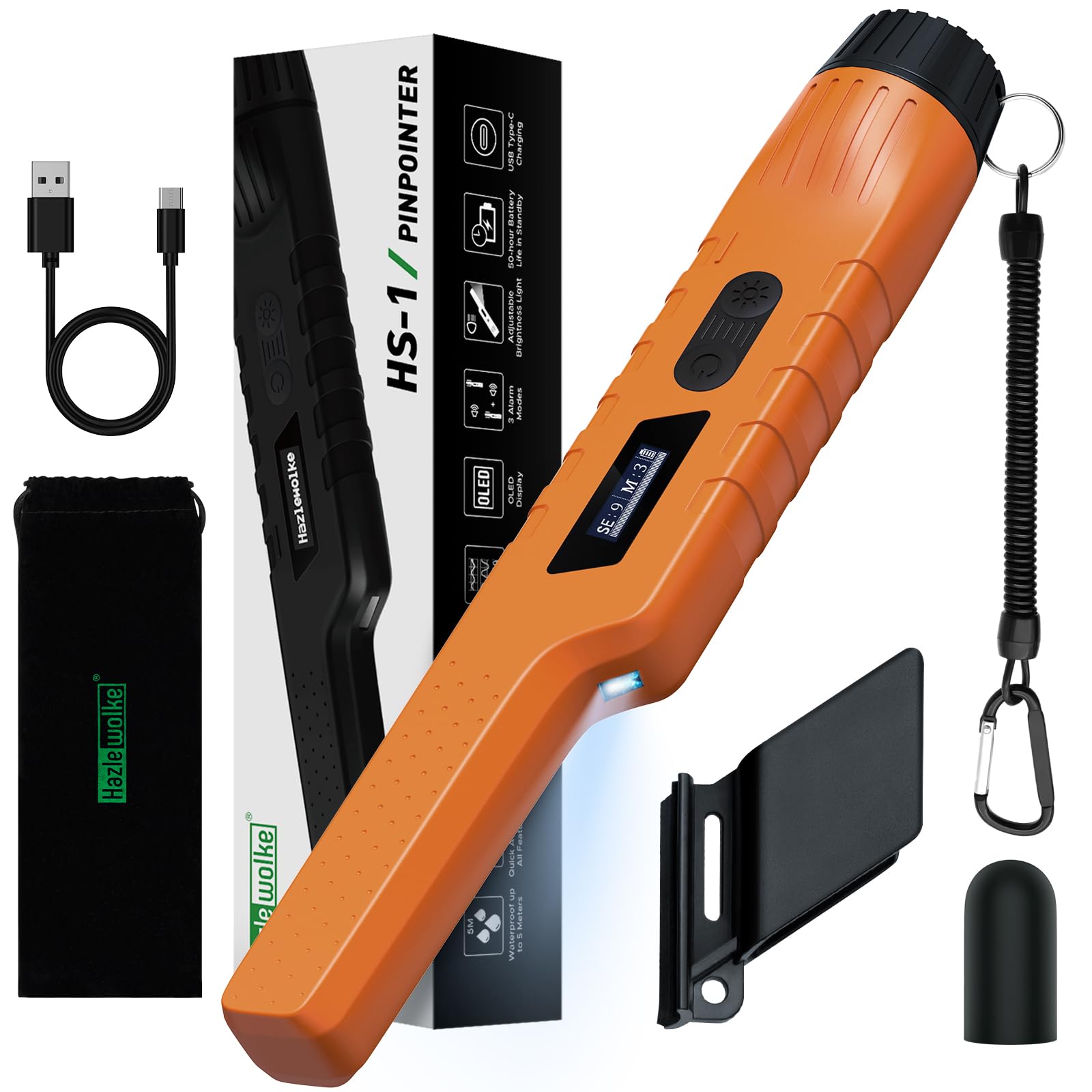 Pinpointer Metal Detector Impermeabile IP68 Ricaricabile