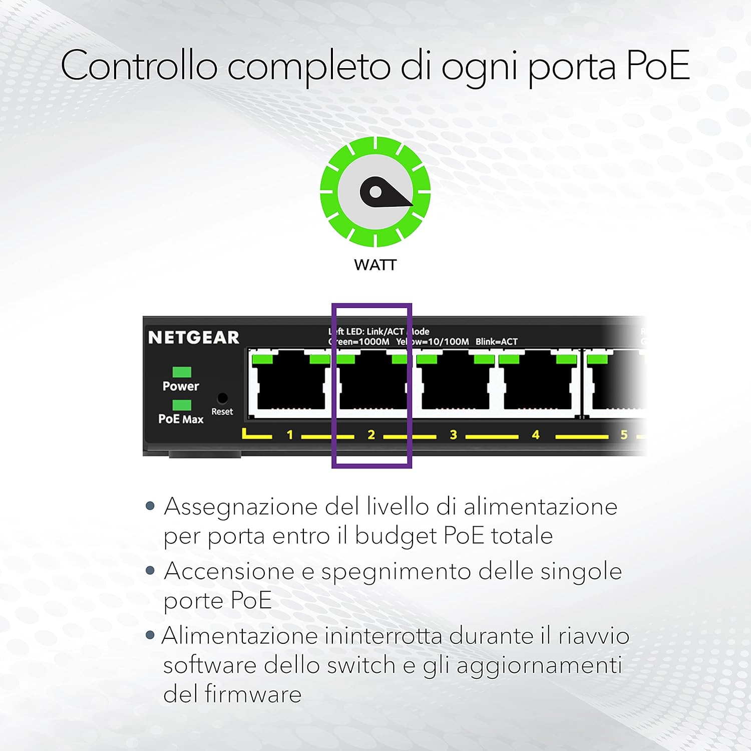 Netgear Switch PoE Plus 5 Porte GS305EPP Gigabit - immagine 4