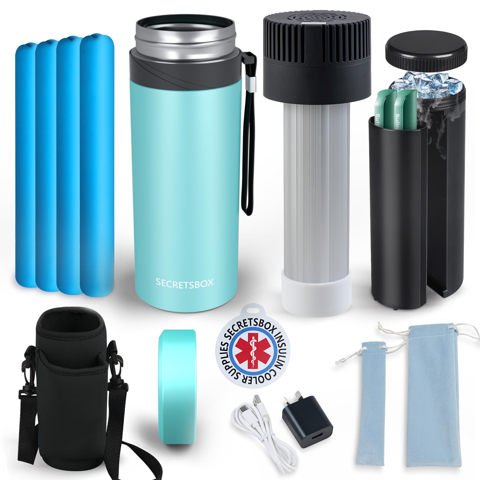 USB Frigo per Insulina da Viaggio 2-8℃, Verde Lime