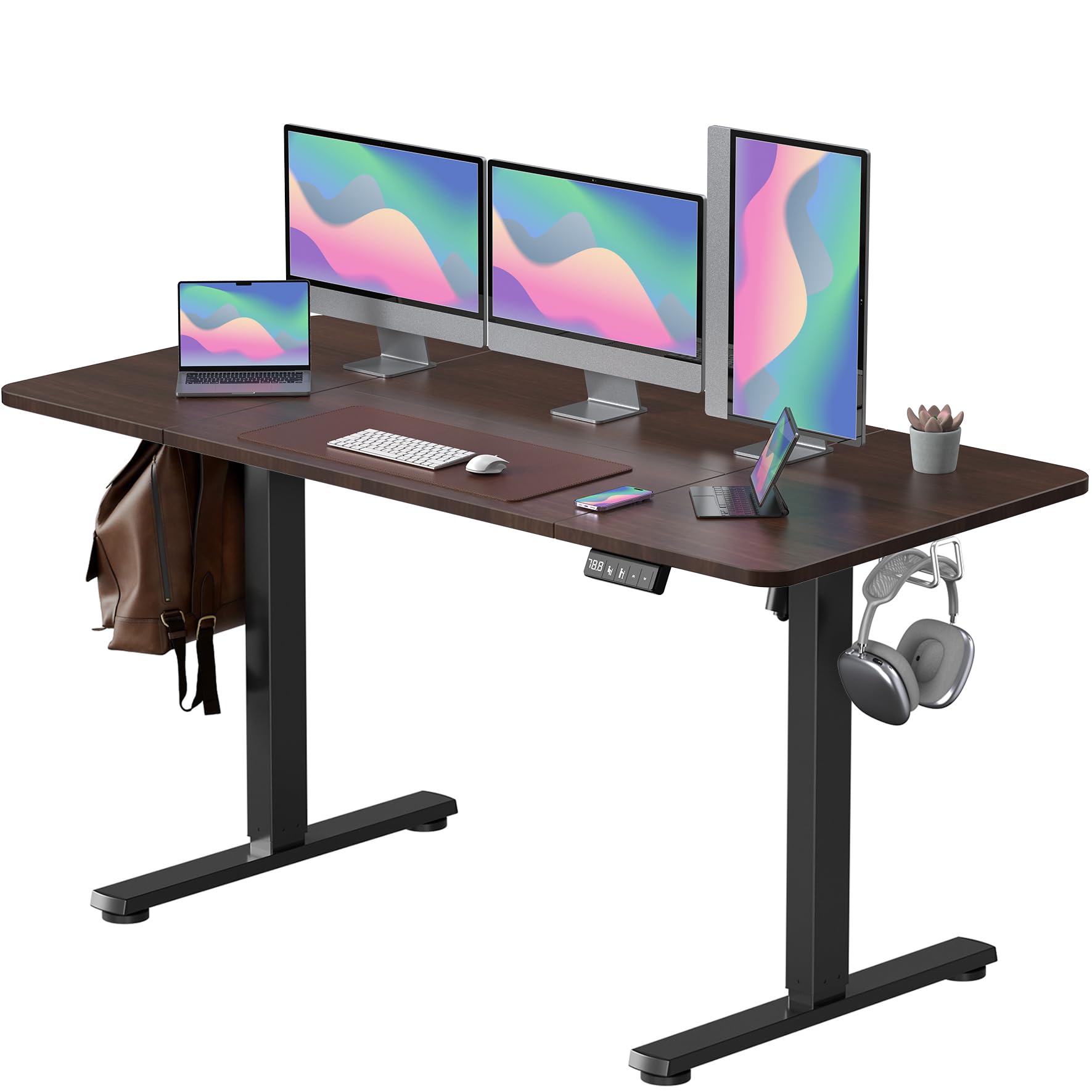 Scrivania Elettrica Regolabile in Altezza 160x60cm, Nera