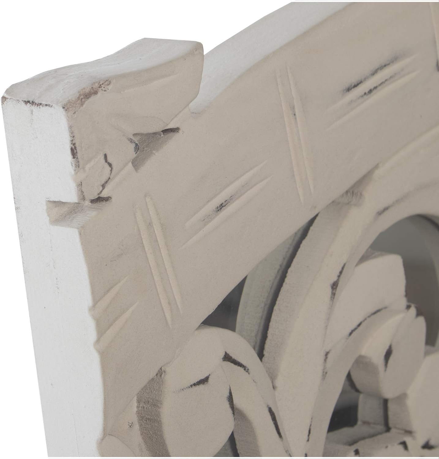 Drw Retablo con 3 Pezzi Traforato in Legno MDF e Specchio - immagine 2