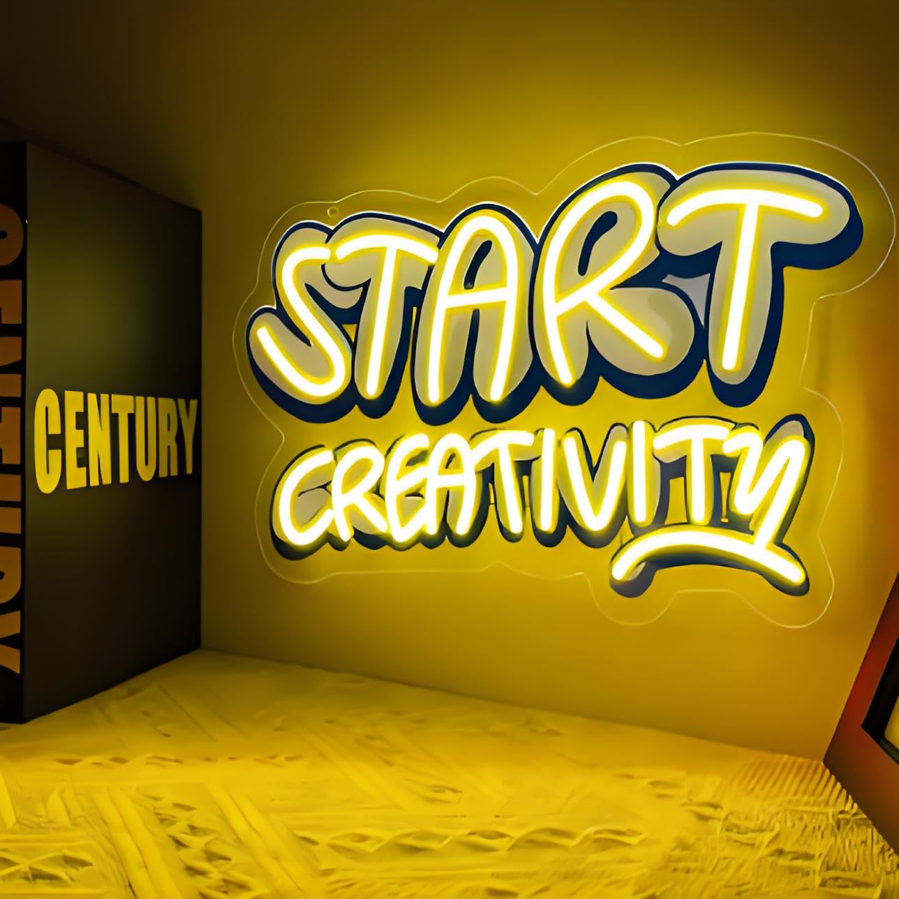 Targa Neon LED "Start Creativity" in Acrilico