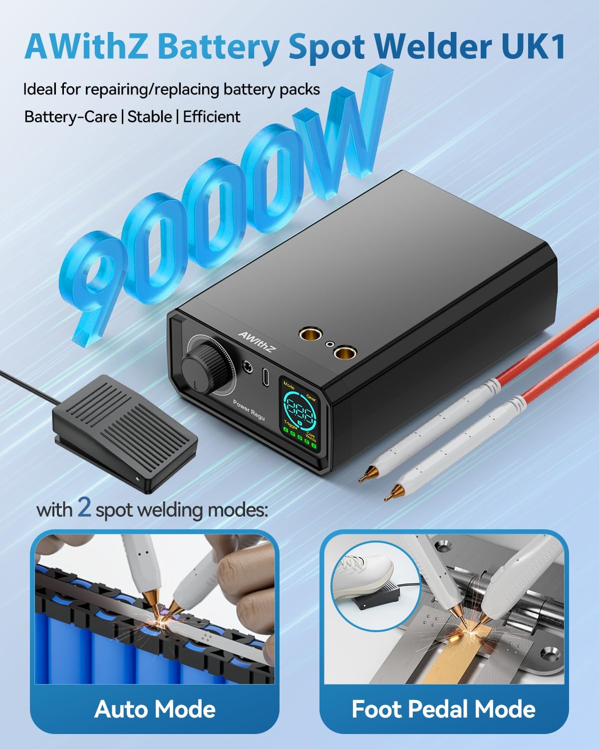 AWithZ Saldatrice a Punti 9000W per Batteria UK1 - immagine 2