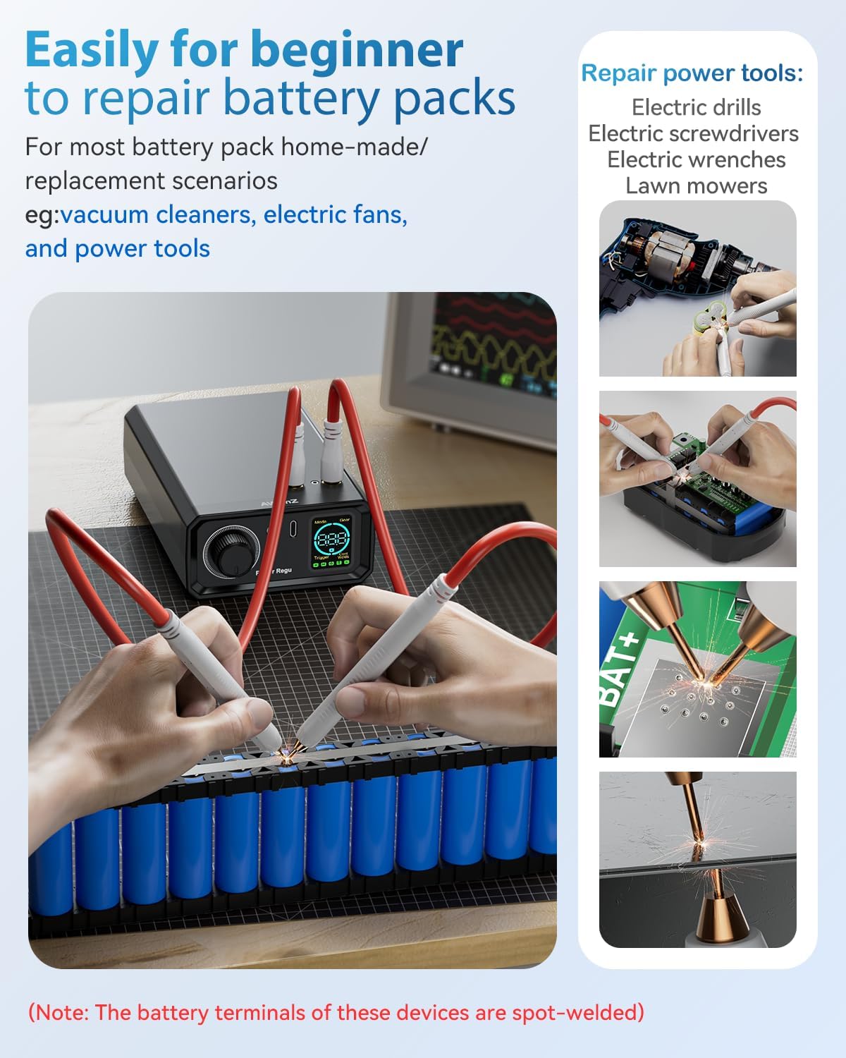 AWithZ Saldatrice a Punti 9000W per Batteria UK1 - immagine 4