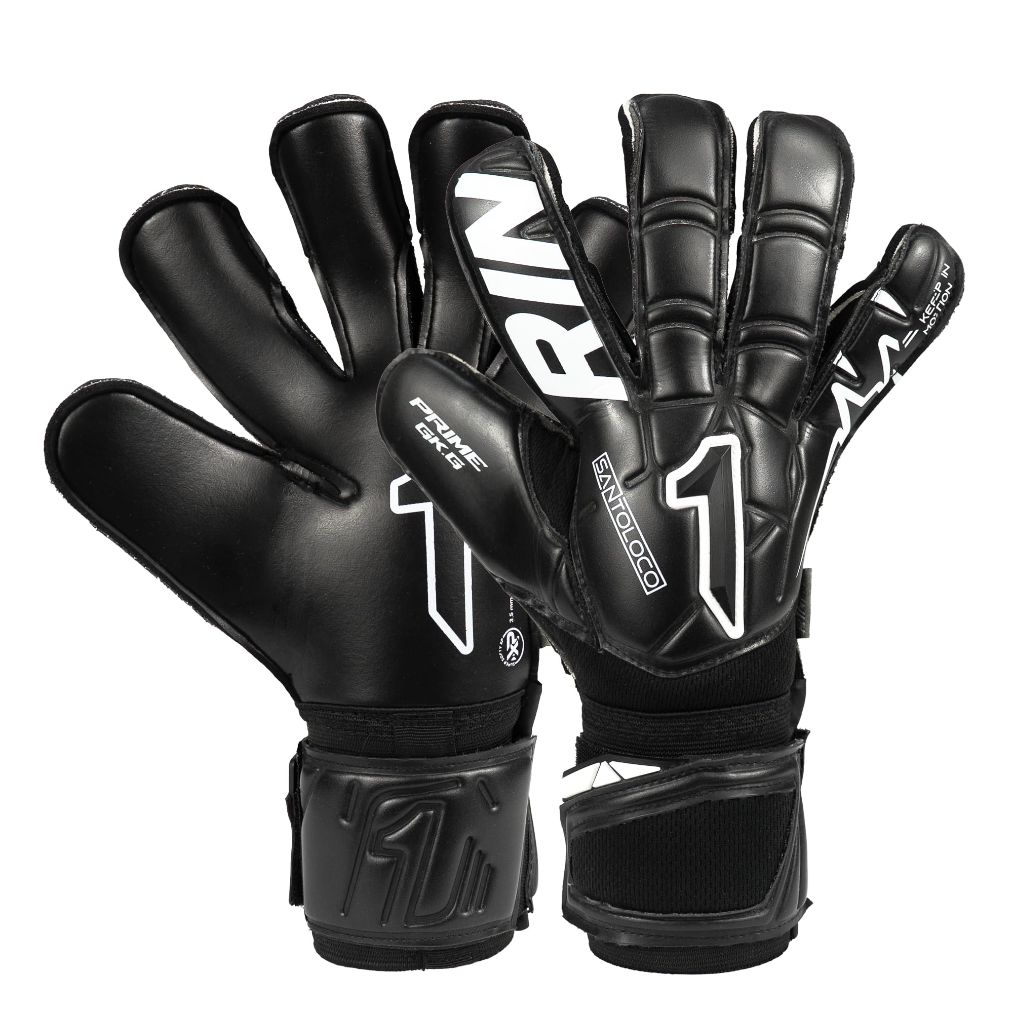 Rinat Guanti Portiere Santoloco Prime Adulto, Nero, Taglia 9