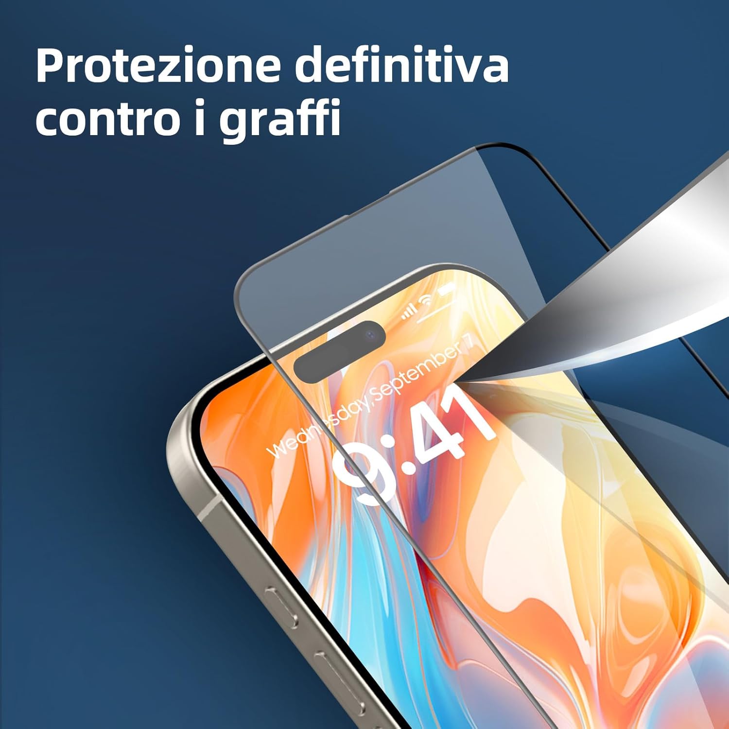 New'c 3 Pezzi Pellicola Vetro Temperato iPhone 16 Pro Max - immagine 6