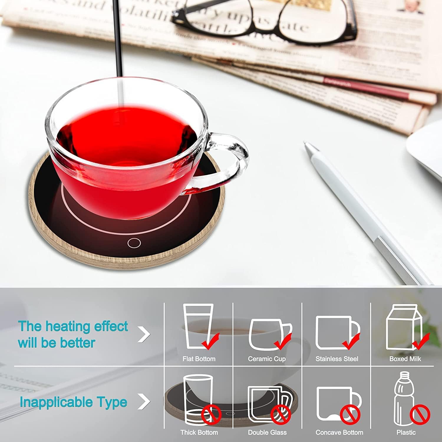 Scaldavivande Scaldatazze da Caffè con 2 Impostazioni Temp. - immagine 5