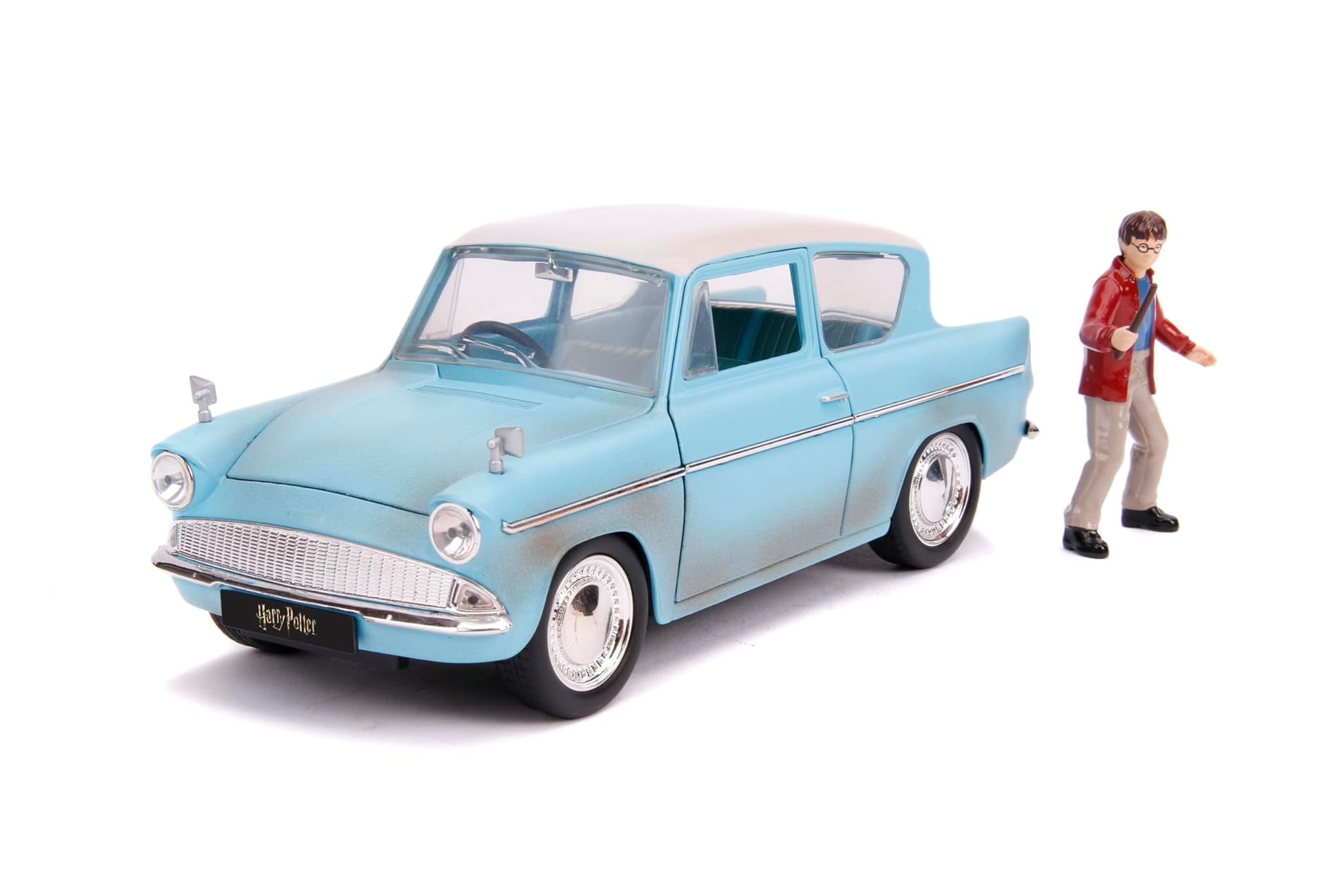 Jada JA31127 1:24 1959 Ford Anglia con Harry Potter Figura, blu ruggine