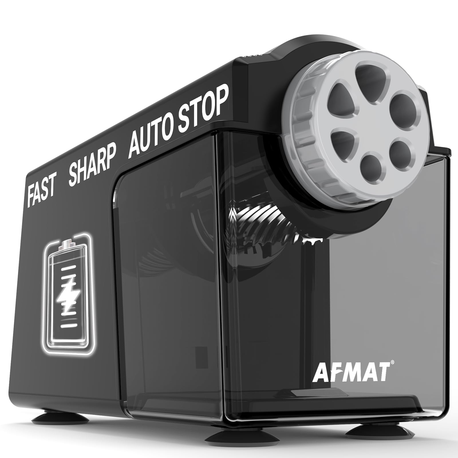 Afmat Temperamatite Elettrico 6 Fori, Nero
