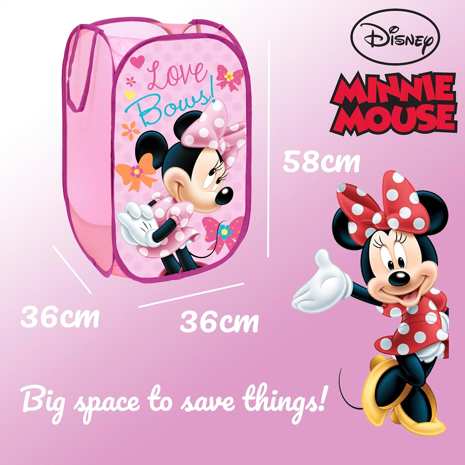 Superdiver Cesto Pieghevole Topolina Disney Minnie Mouse - immagine 3