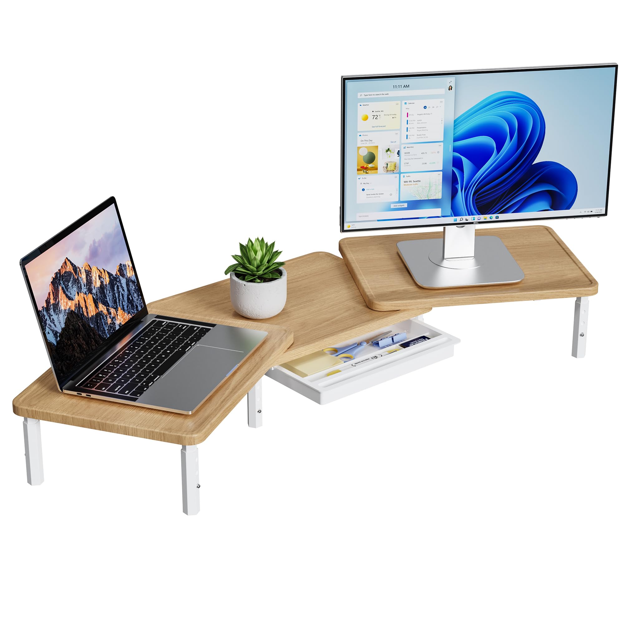 Ethu Supporto Scrivania Doppio Schermo Regolabile