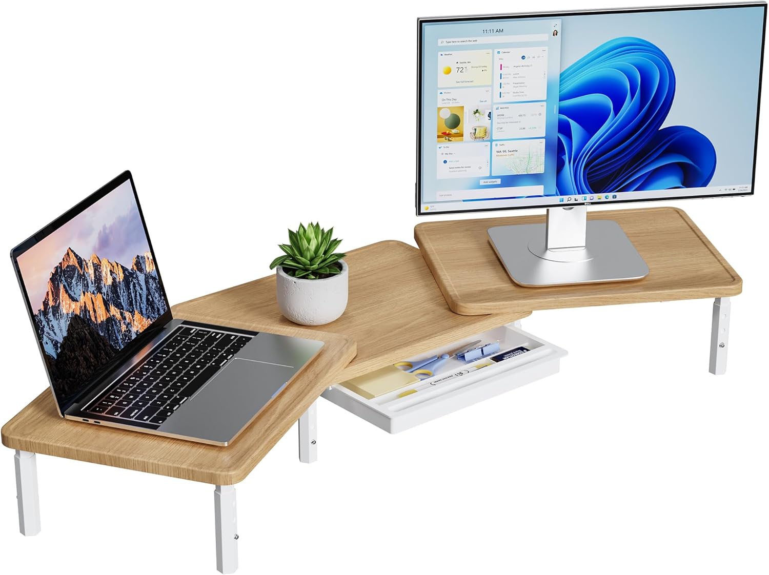 Ethu Supporto Scrivania Doppio Schermo Regolabile - immagine 1