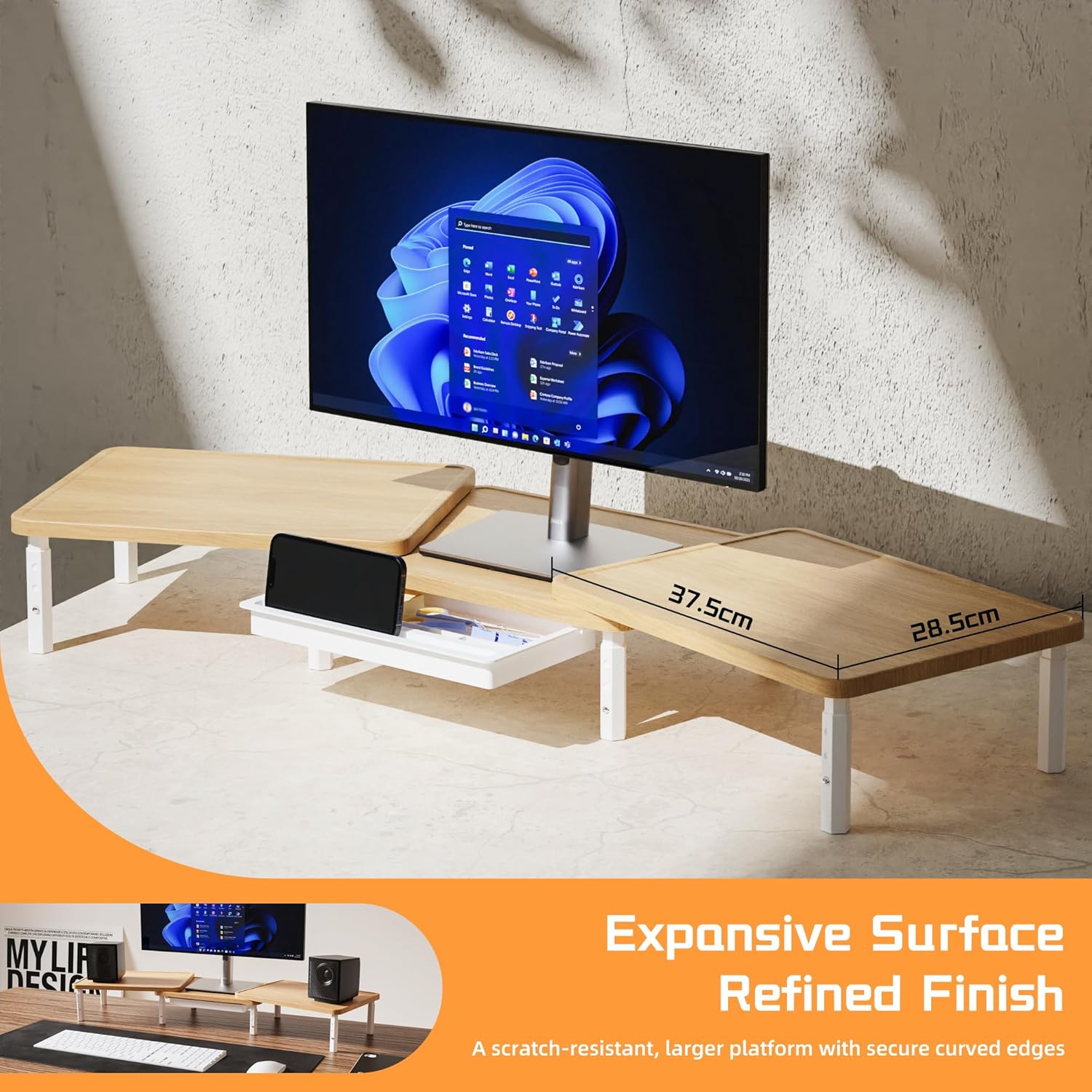 Ethu Supporto Scrivania Doppio Schermo Regolabile - immagine 3