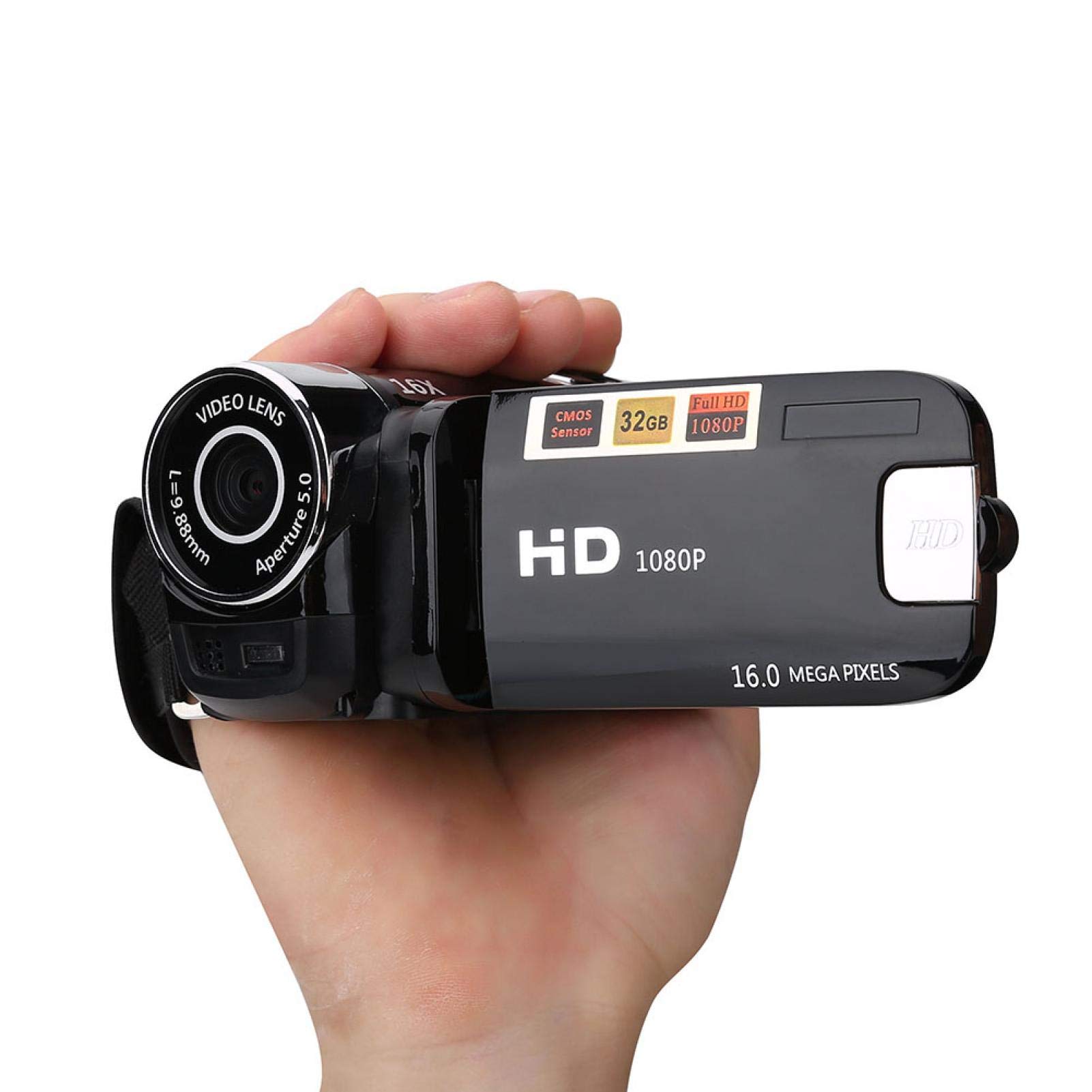 Diyeeni Videocamera Portatile 1080P FHD, Black