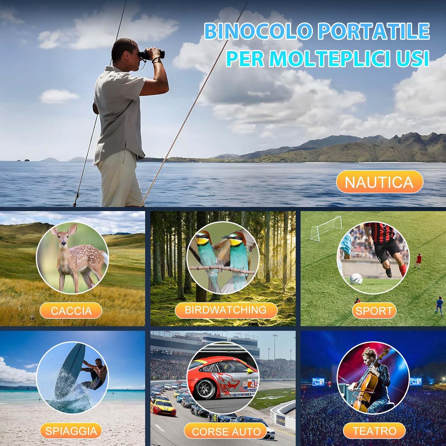 Binocolo Compatto per Adulti ad Alta Potenza - immagine 8