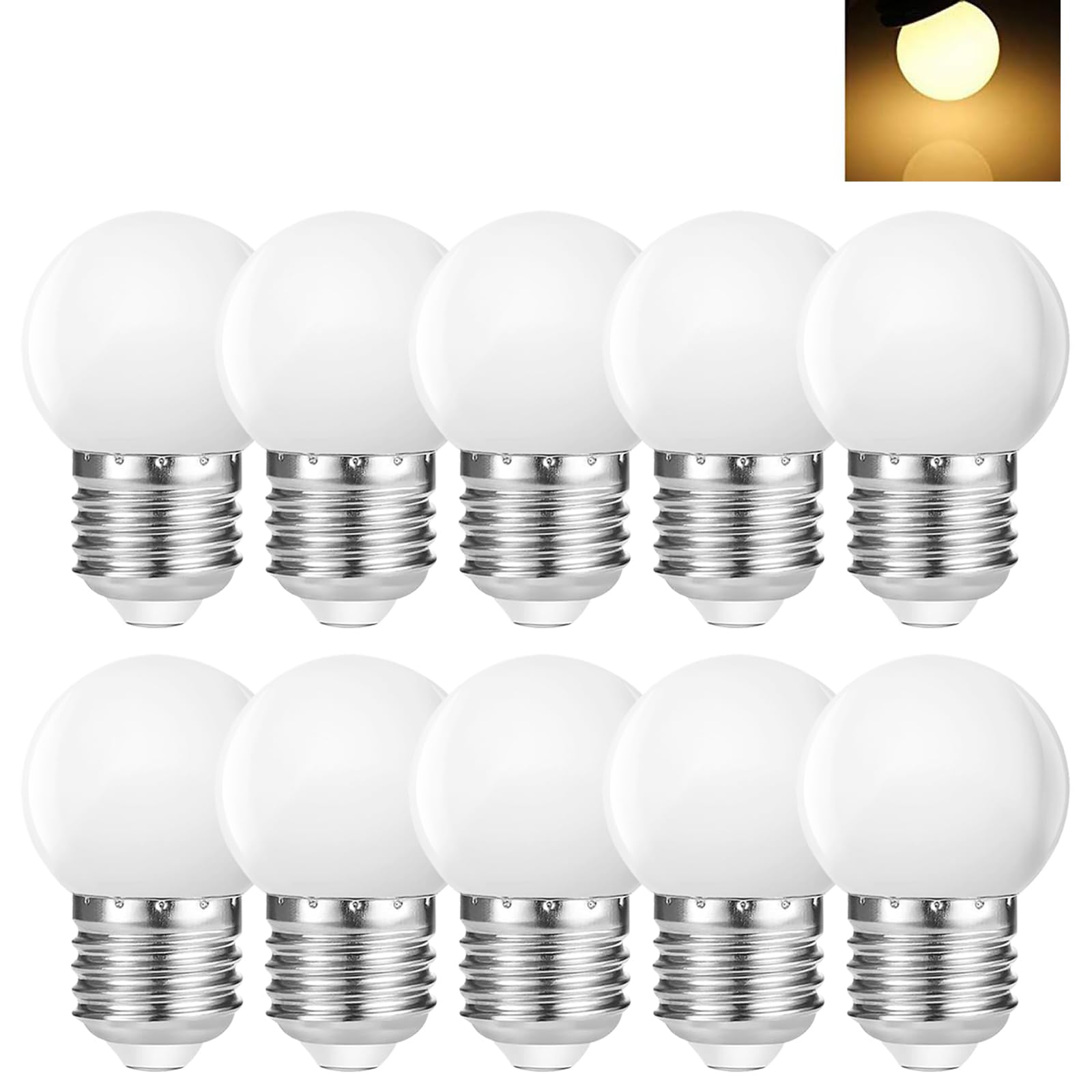 Lampadine LED E27 1W per Palline da Golf, 10 Pezzi