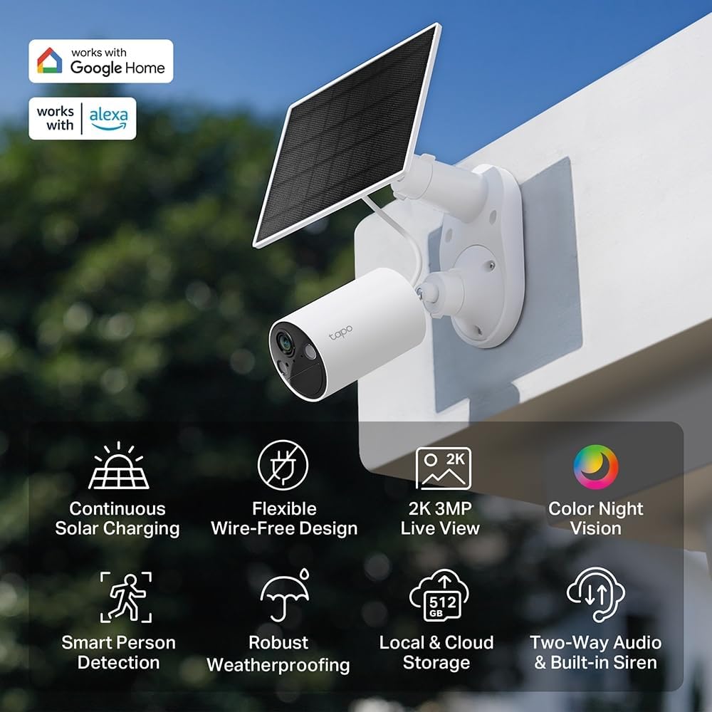 Tapo Smart Home Kit Telecamera Solare Wireless 2K 3MP - immagine 4