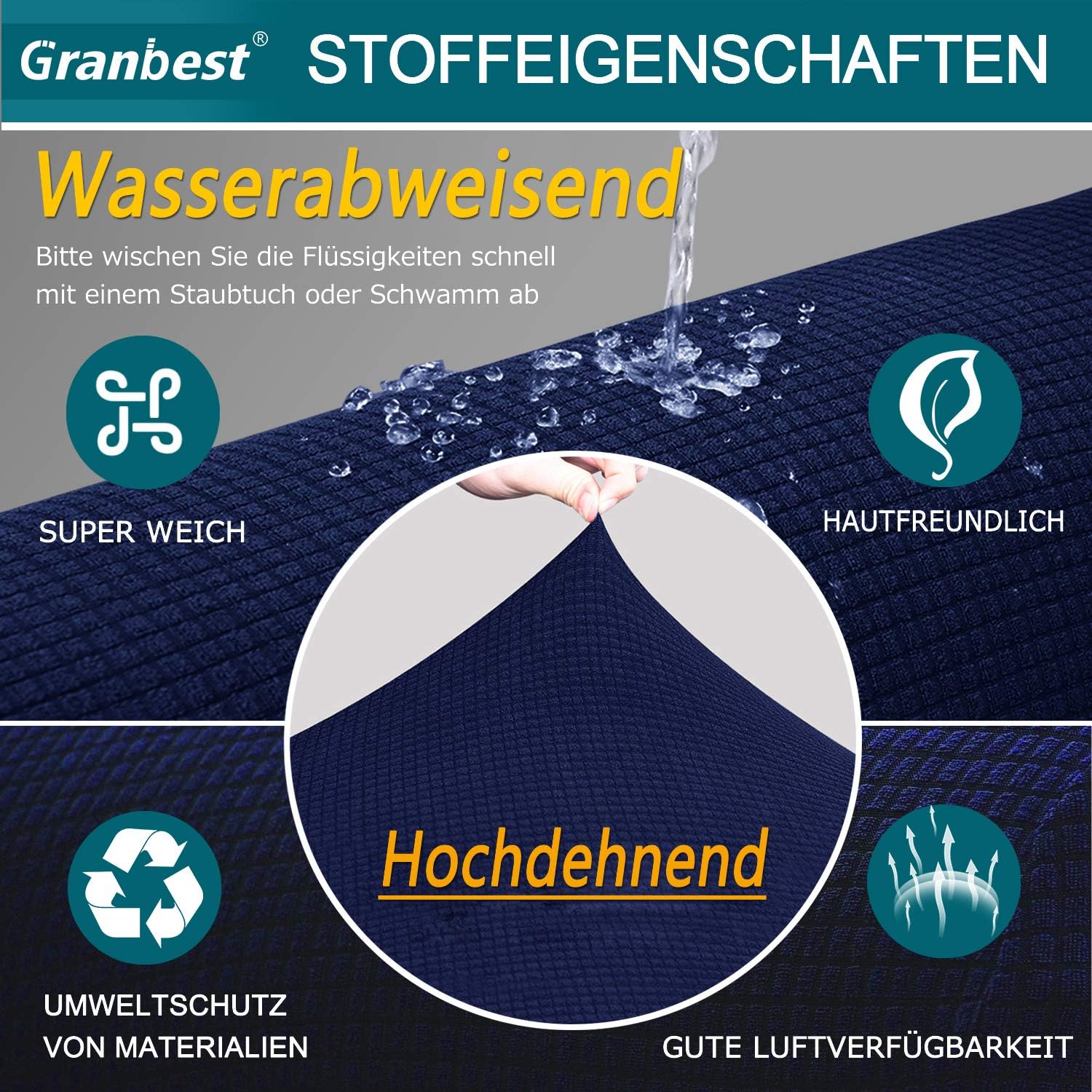 Granbest Copridivano Elasticizzato Impermeabile 4 Posti - immagine 3