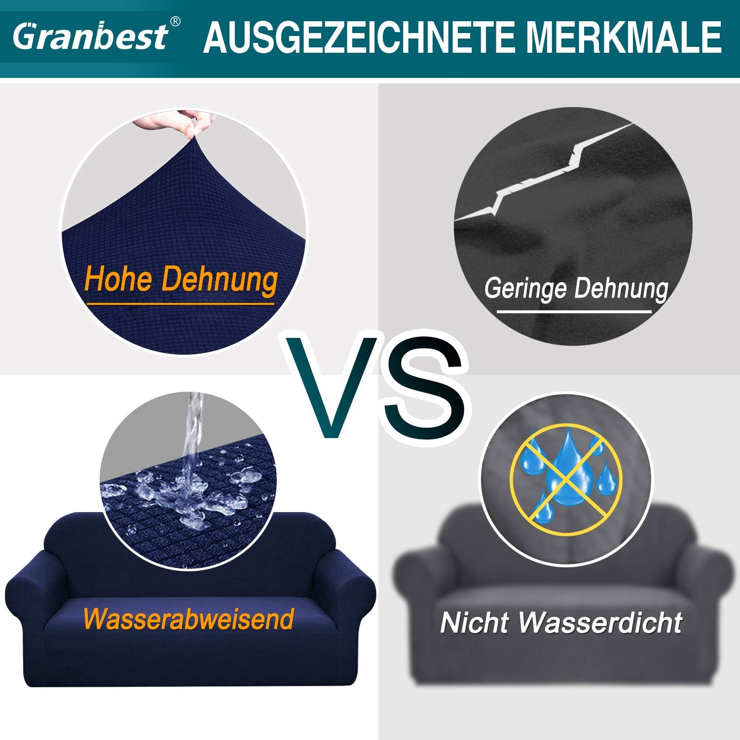 Granbest Copridivano Elasticizzato Impermeabile 4 Posti - immagine 4