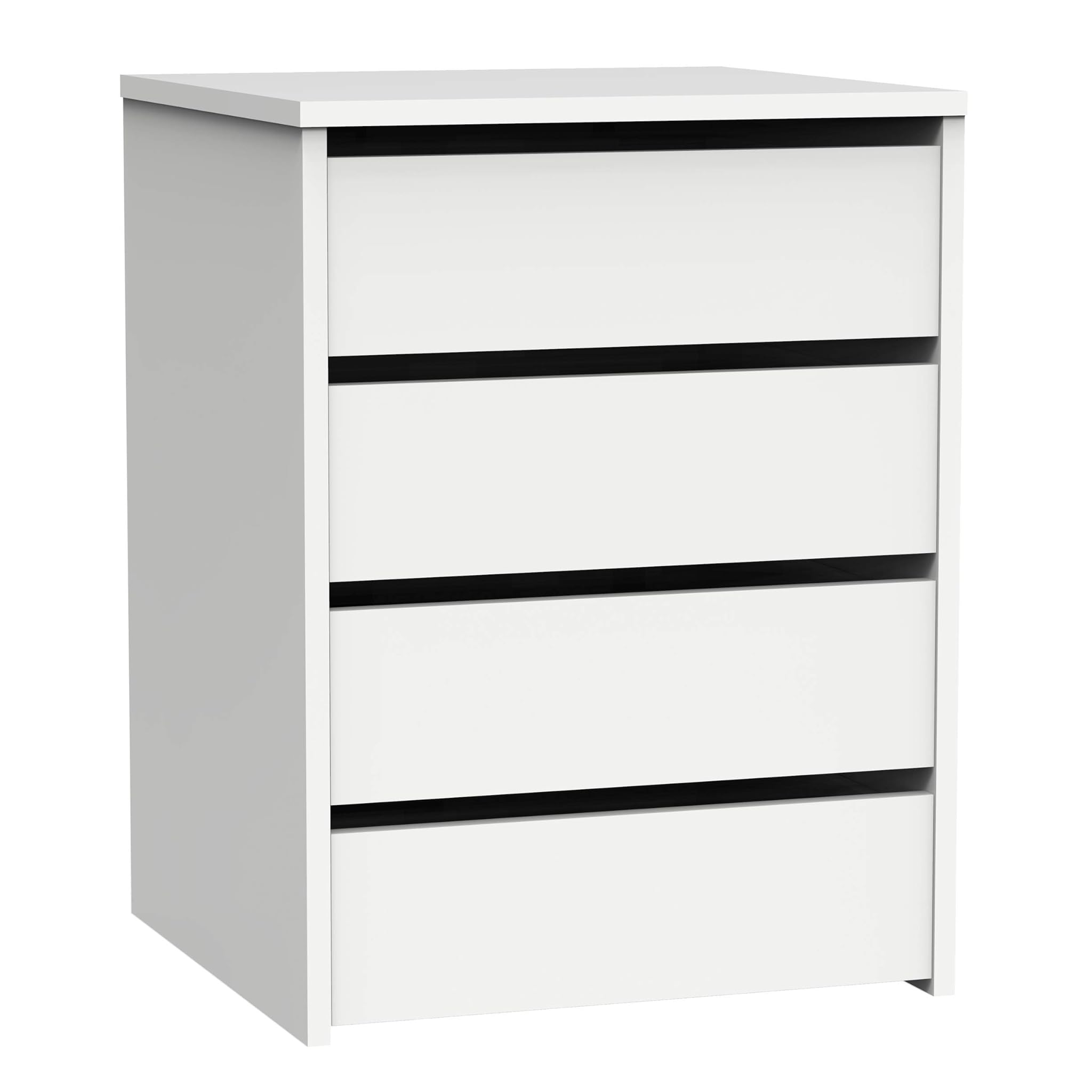 Muebles Pitarch Cassettiera 4 Cassetti, Bianco Lucido