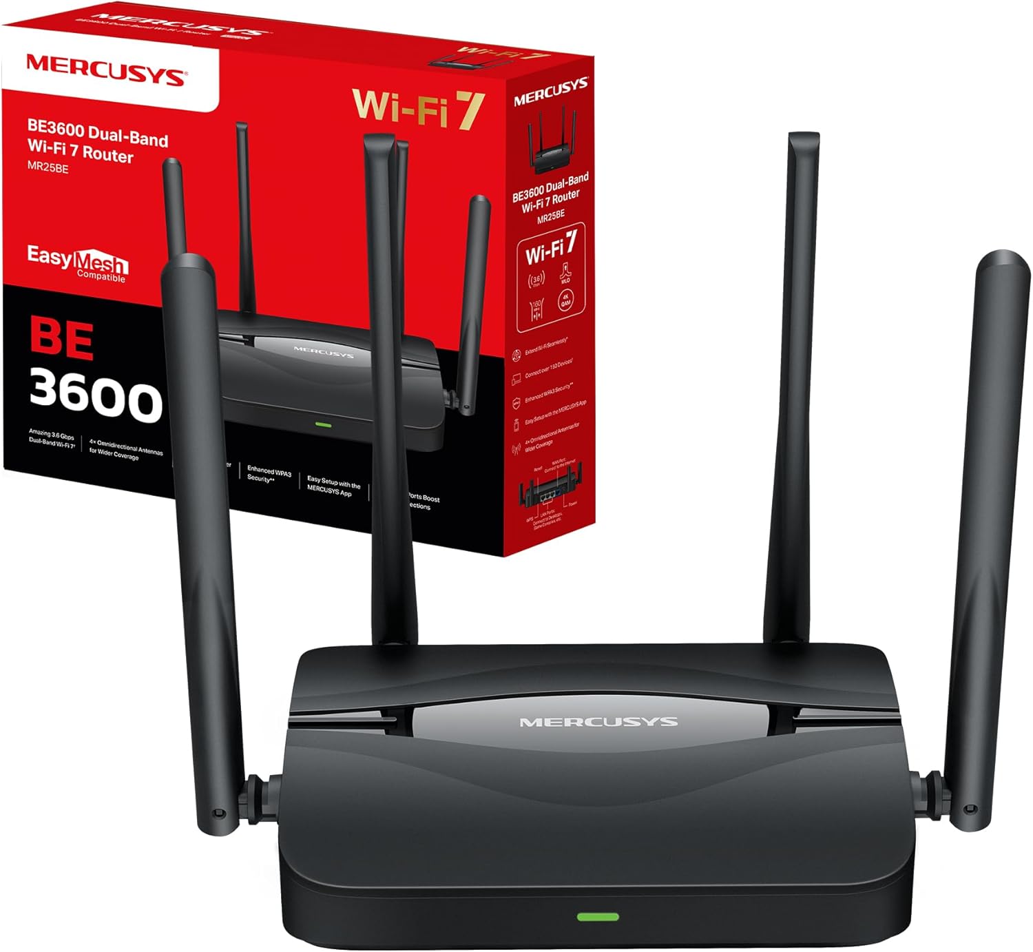 Mercusys TP-Link MR25BE Router WiFi 7 BE3600Mbps - immagine 1