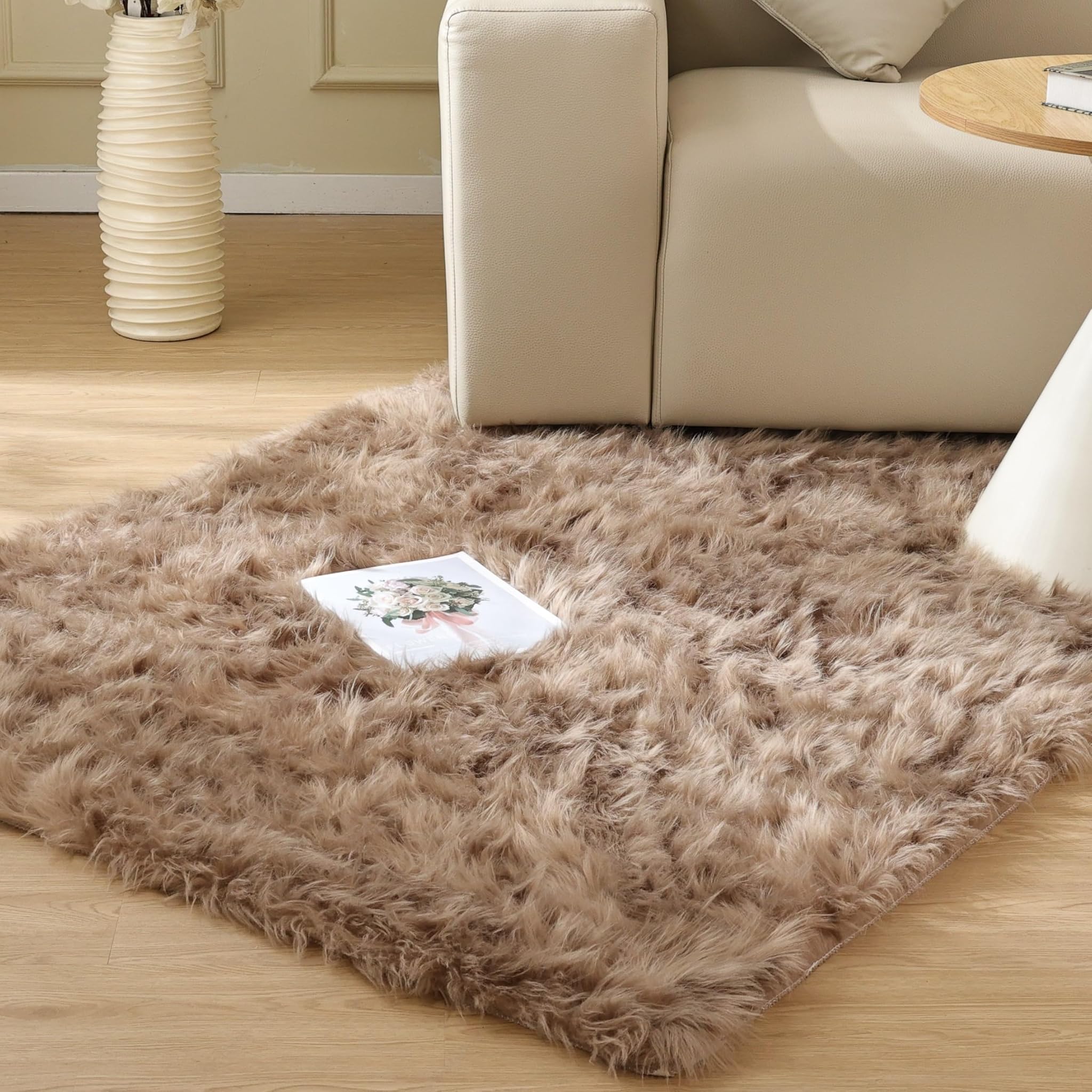 Tappeto Peloso Beige 120x180 cm Morbido