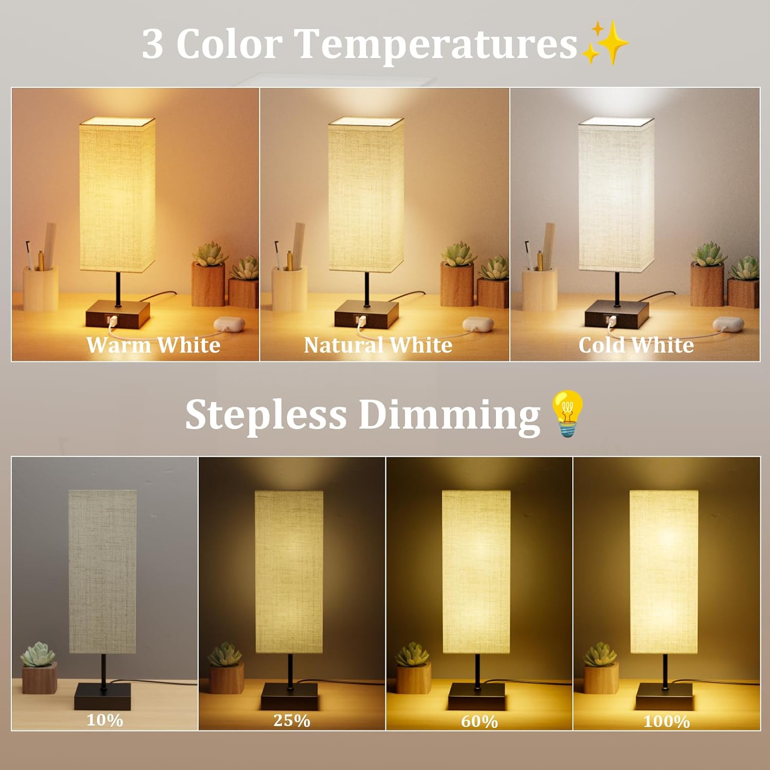 Lampada da Comodino Touch Dimmerabile Set 2 - immagine 2