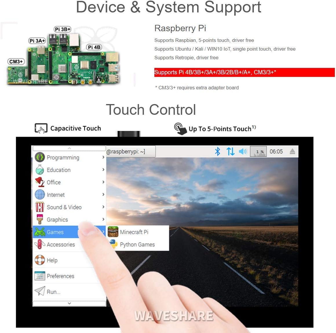 Monitor Touchscreen 5 Pollici DSI LCD per Raspberry Pi - immagine 3