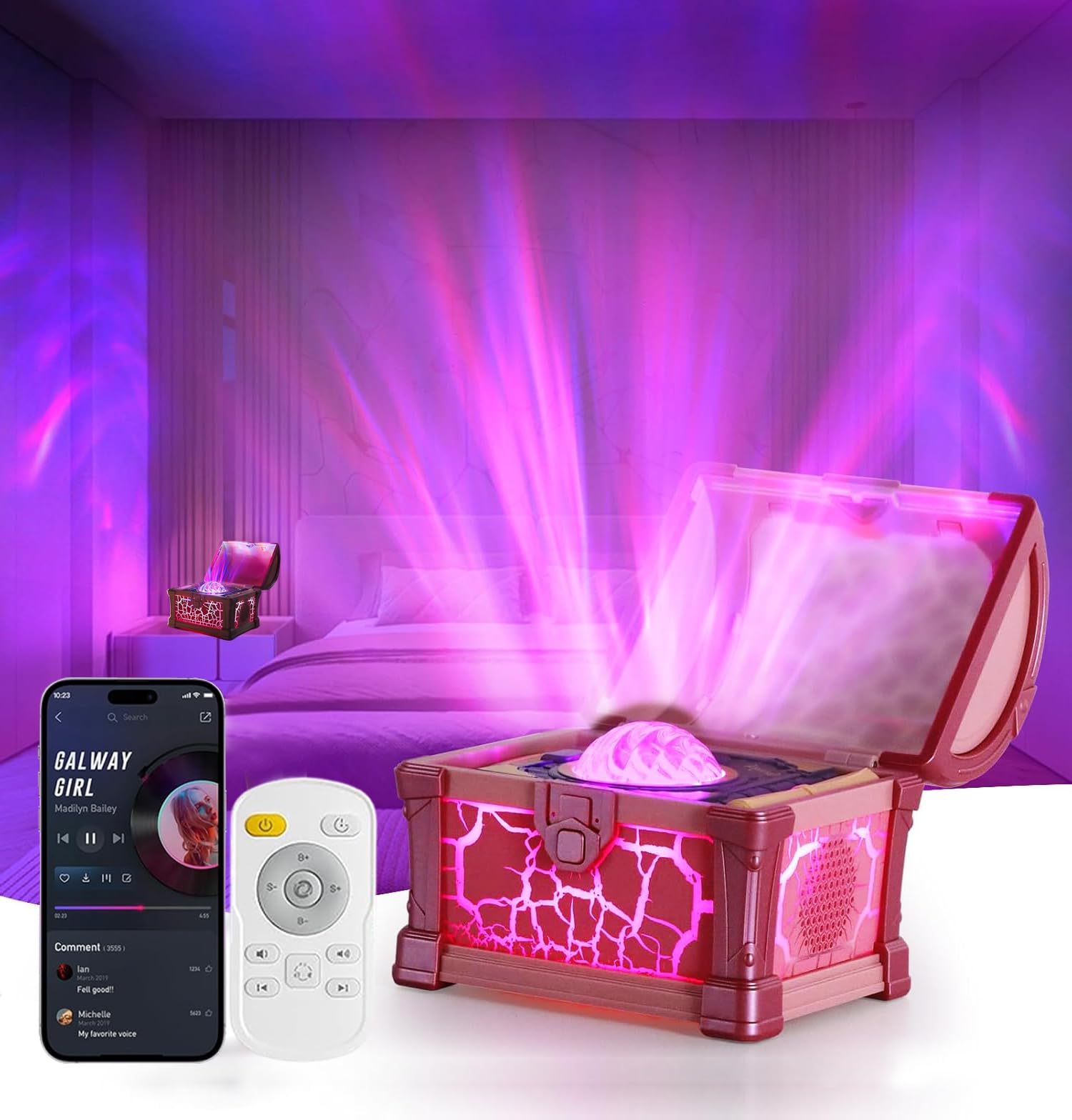 Proiettore Stelle Soffitto Galassia Aurora Boreale, Rosa