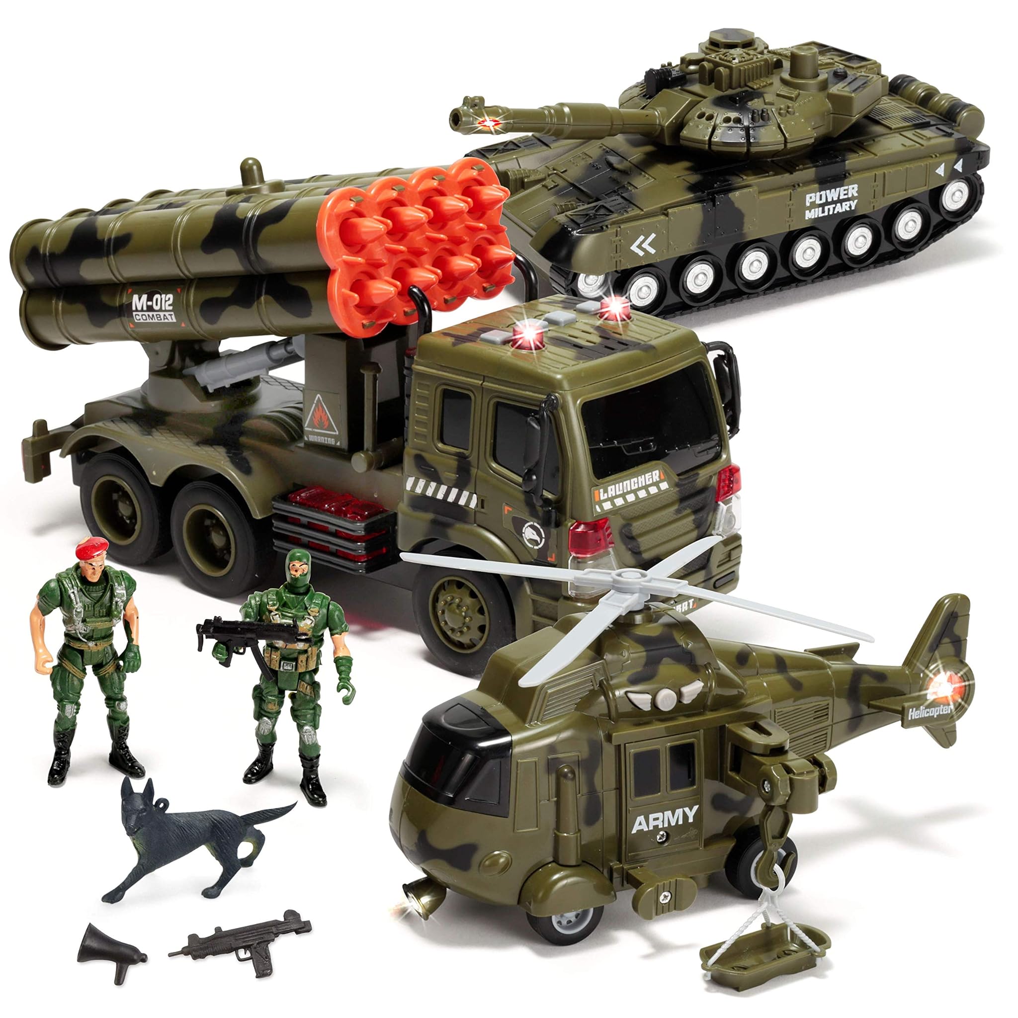 JOYIN 3 in 1 Veicoli Militari con Sirena e Action Figure