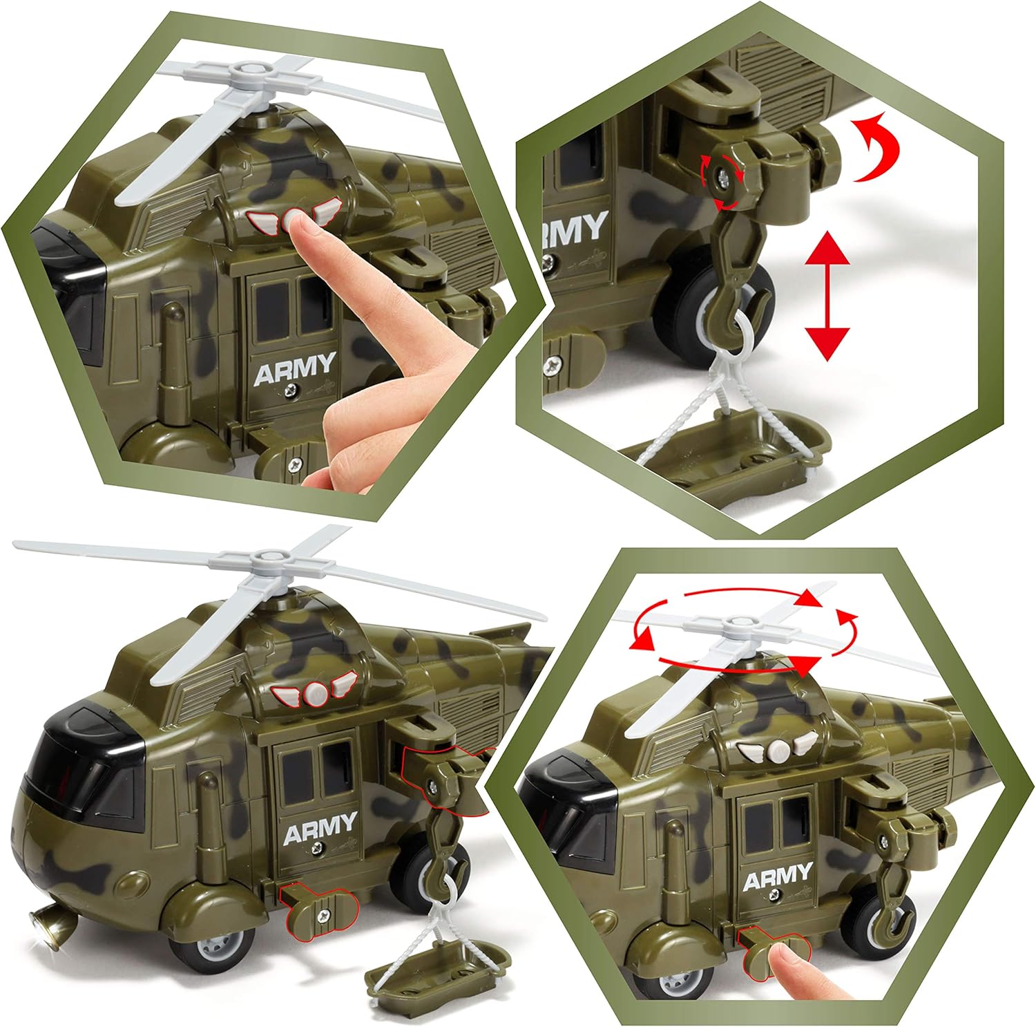 JOYIN 3 in 1 Veicoli Militari con Sirena e Action Figure - immagine 4