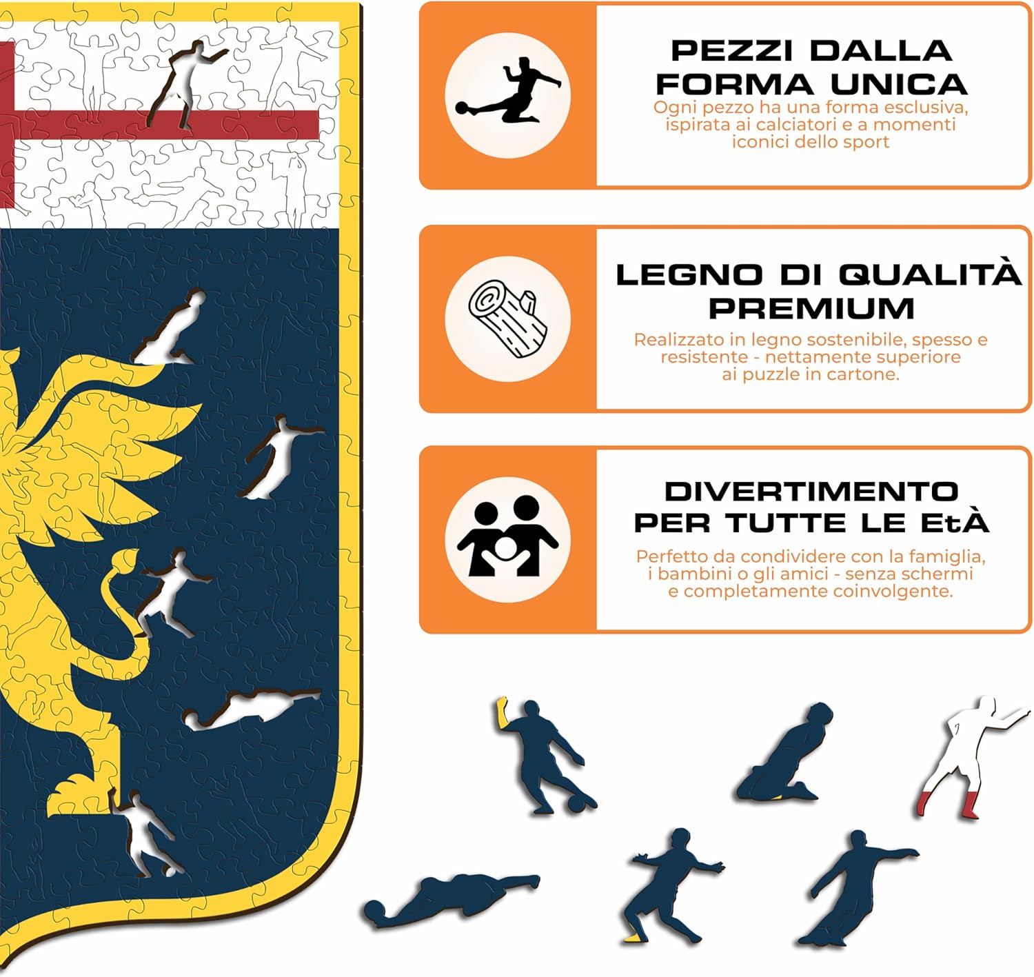 Iconic Puzzles-Genoa - Logo Puzzle in Legno - immagine 7