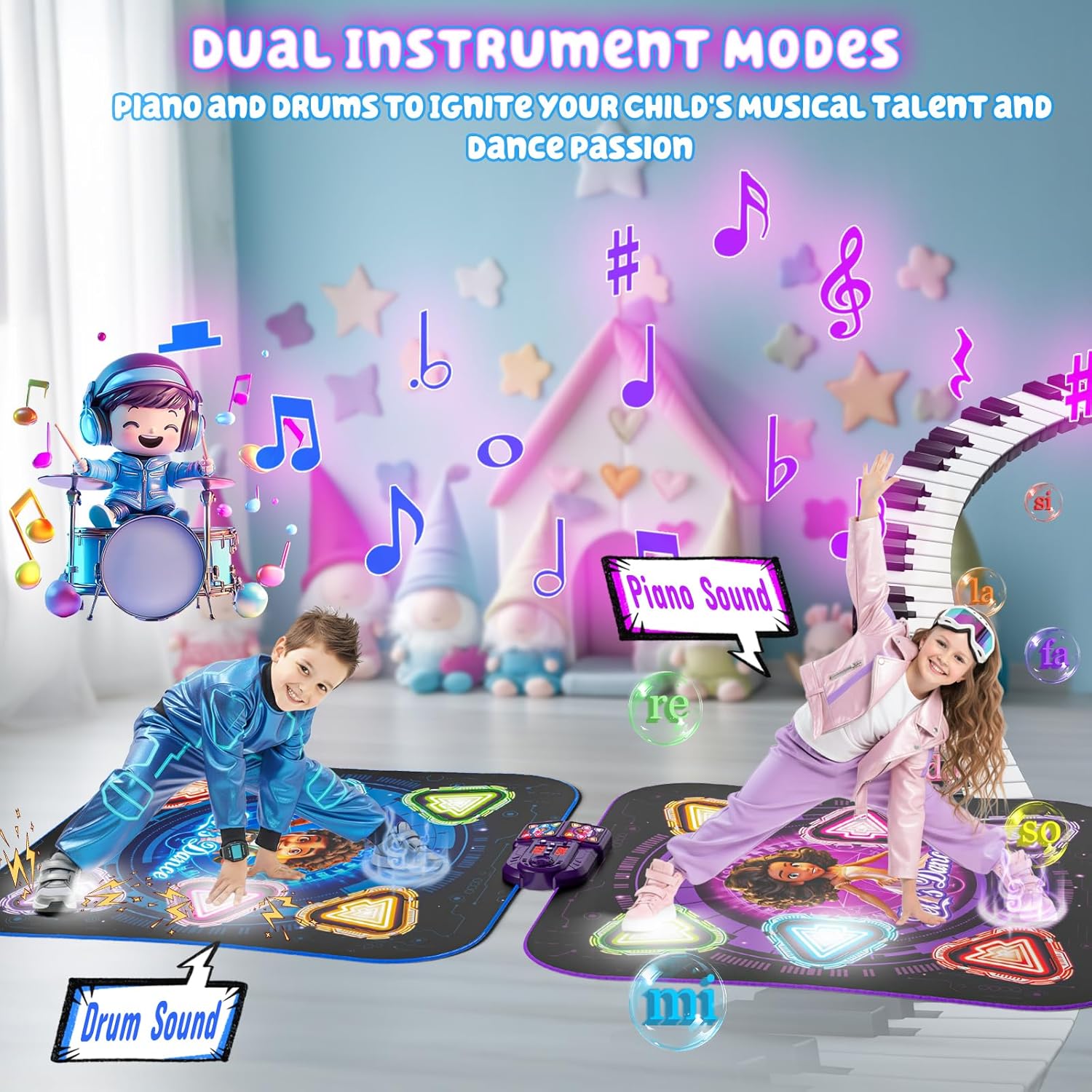 Tappeto da Ballo 2 Giocatori con Bluetooth per Bambini - immagine 4